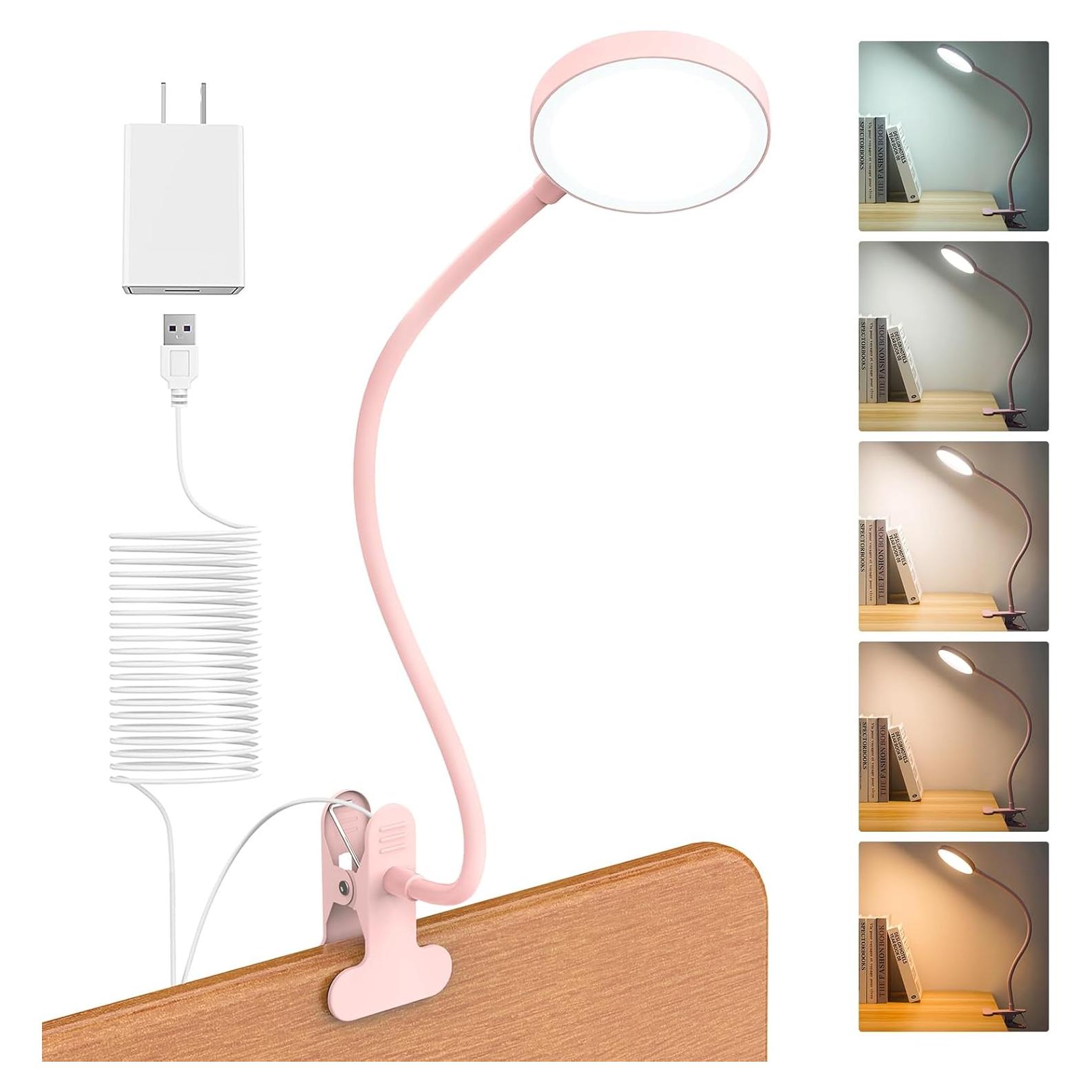Lámpara de Escritorio Clip LiFMIRA 8W LED Rosa 5 Colores