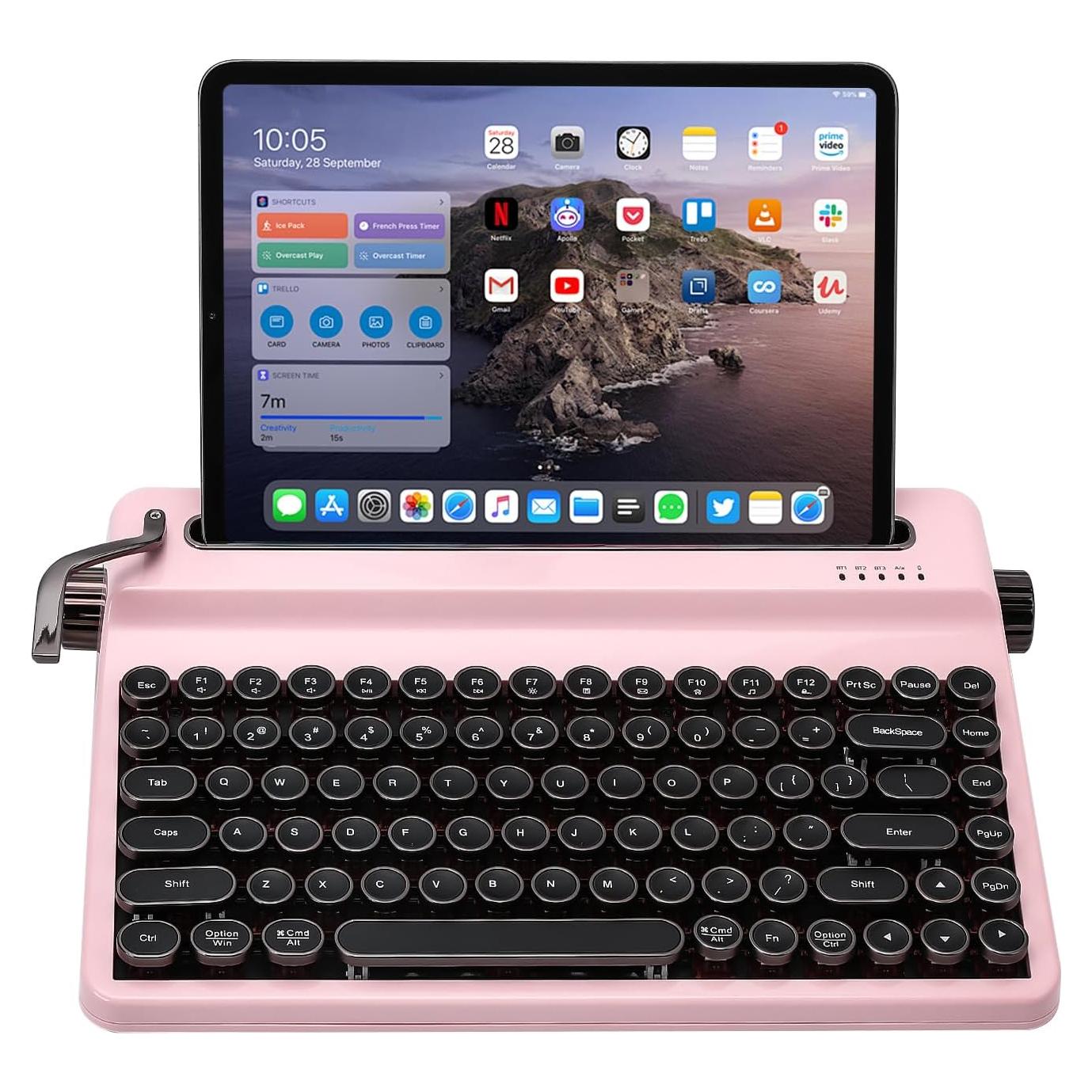 Teclado Mecánico Inalámbrico YUNZII QL75 Rosa Retroiluminado