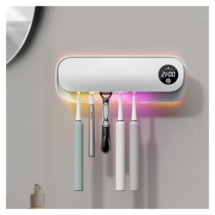 Soporte de Cepillos de Dientes Wekity con Luz Nocturna y Limpieza
