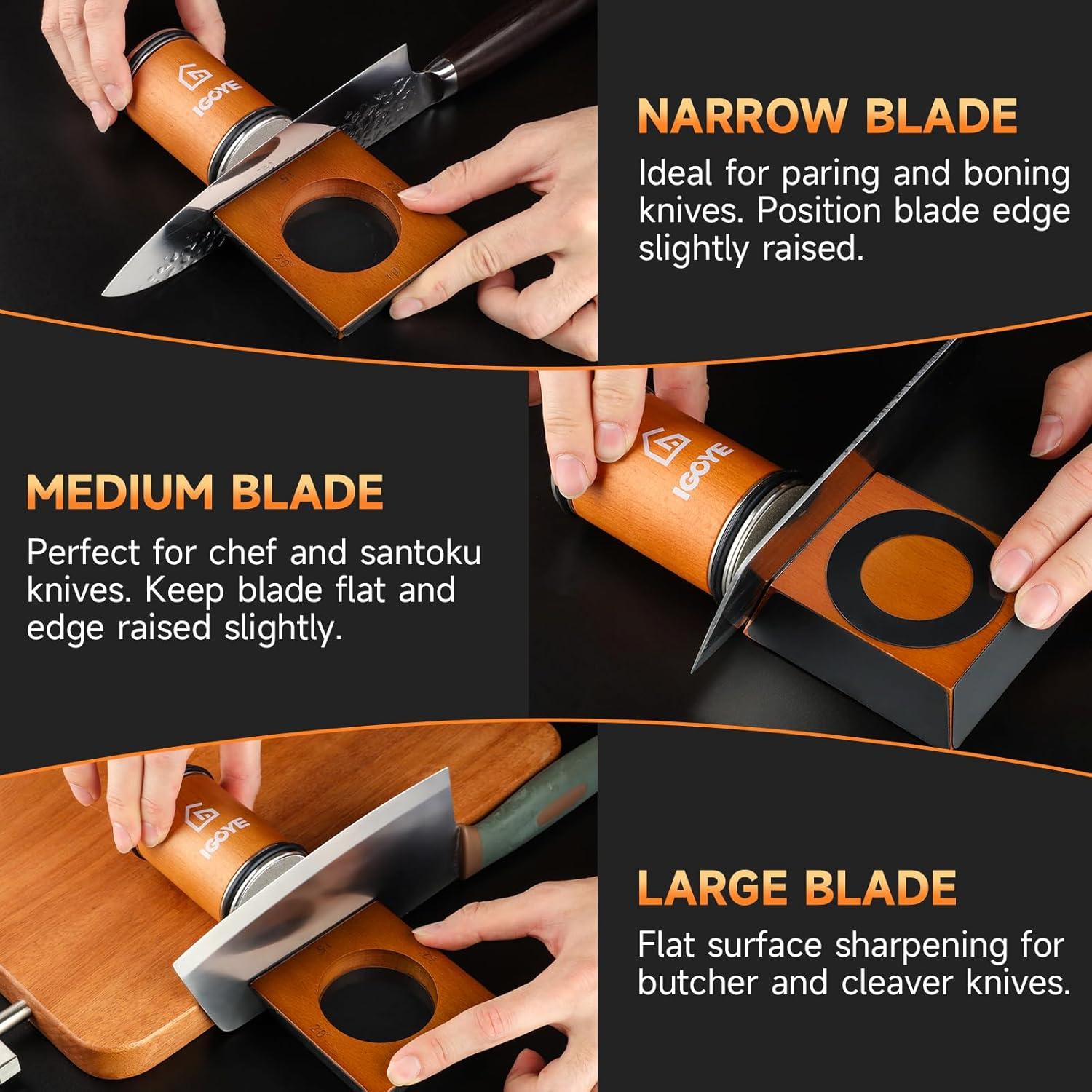 Afilador de Cuchillos IGOYE 4 Ángulos Diamante Profesional