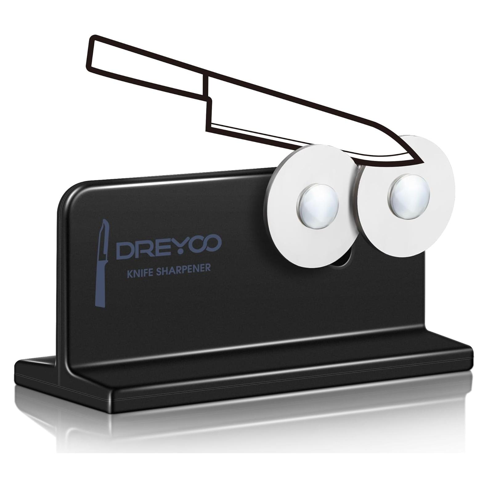 Afilador de cuchillos Dreyoo de acero inoxidable compacto