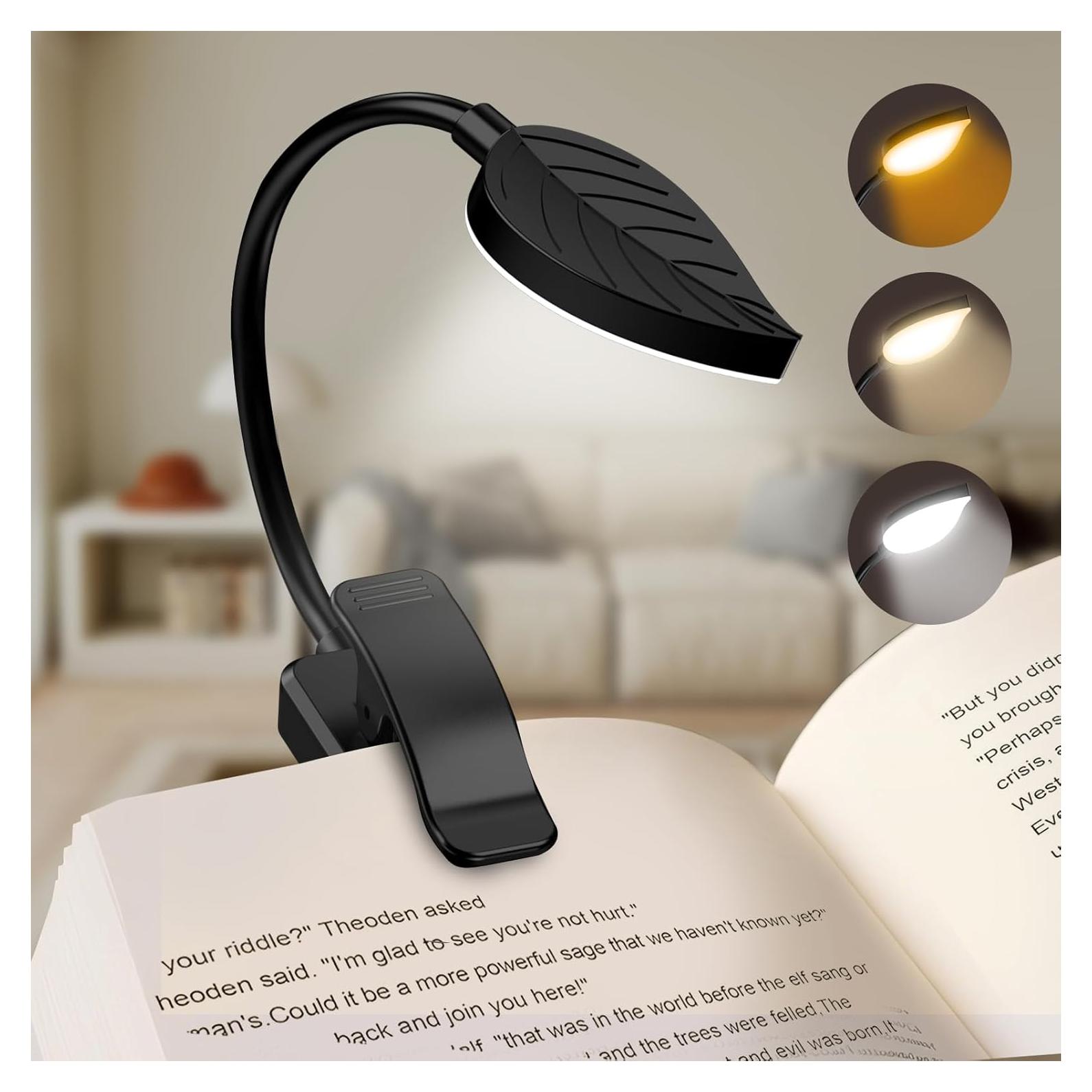 Luz de lectura recargable ERUN con clip y 3 temperaturas