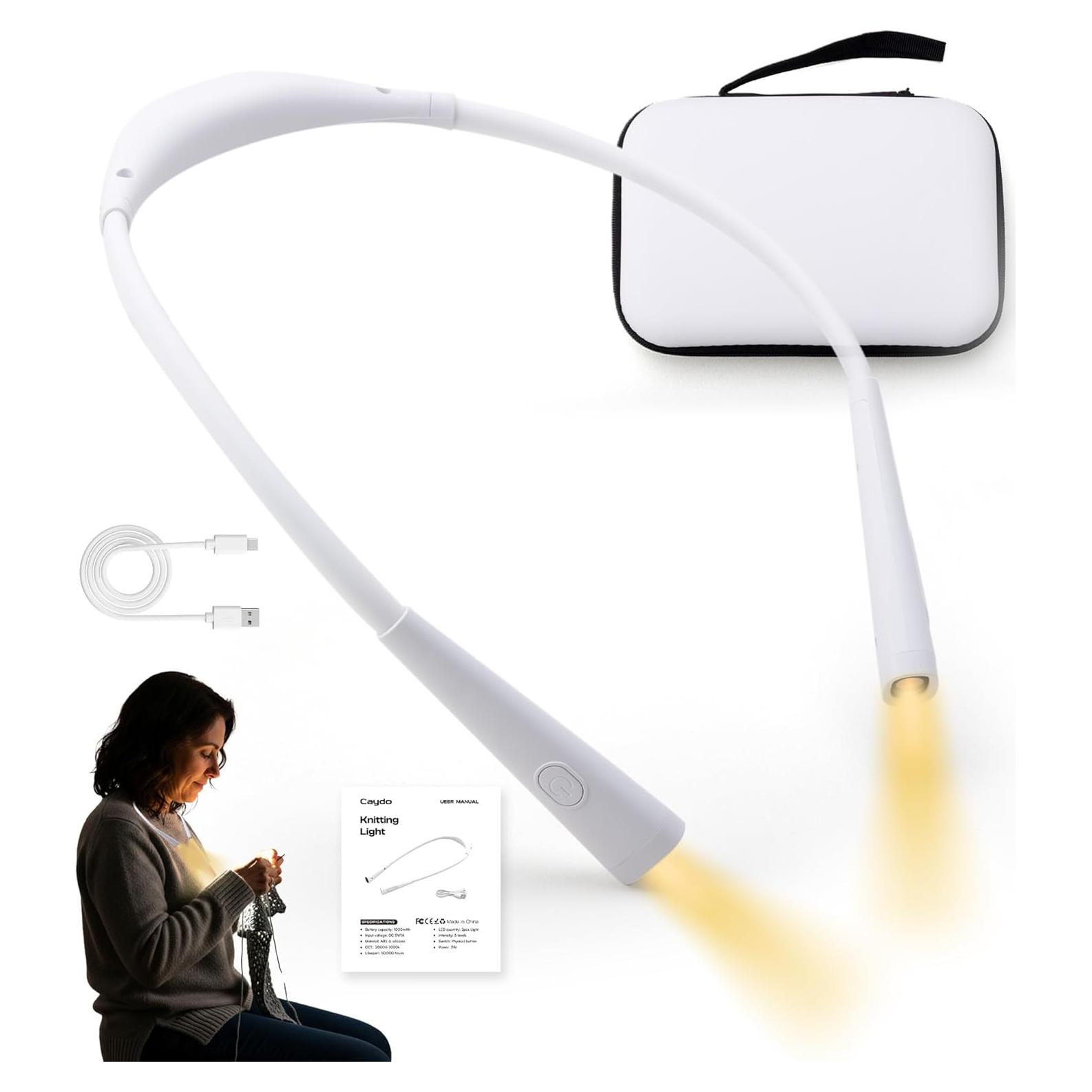 Luz de Tejer Caydo con Bolsa, 4 Colores y 5 Brillos