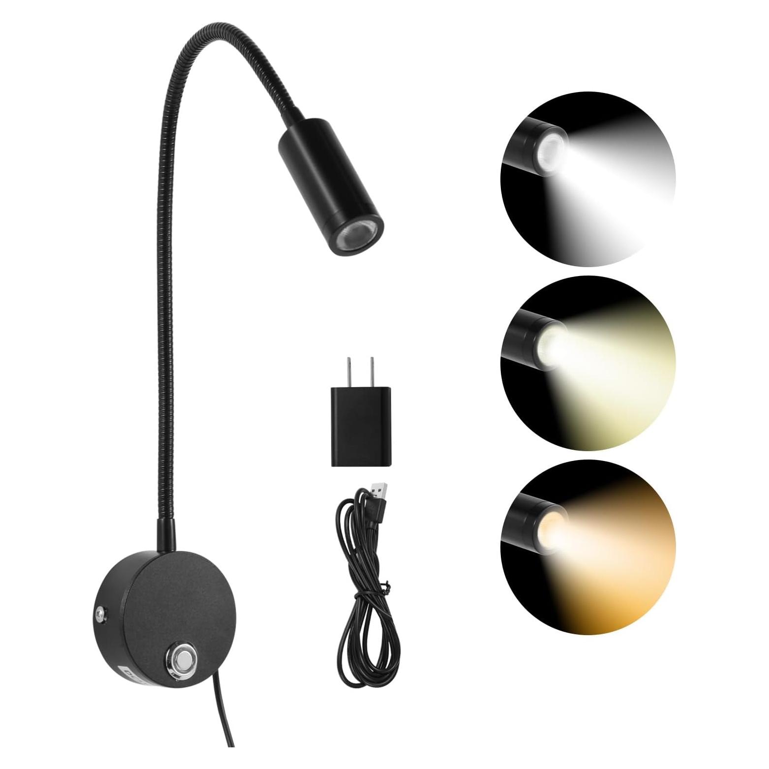 Luz de Lectura Montada en Pared FORHIZHOM con Brazo Flexible 38cm