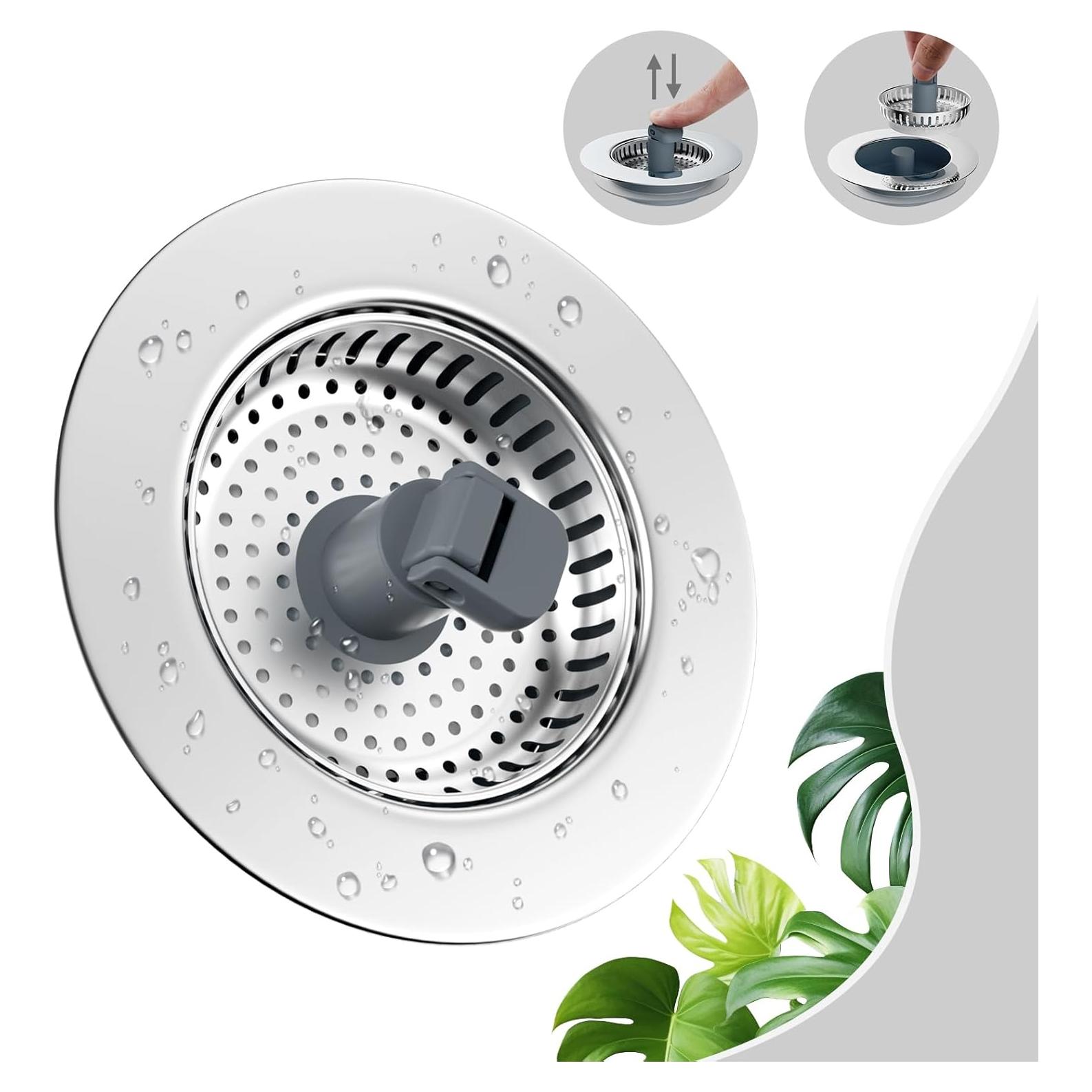 Colador de Drenaje Hibbent 3 en 1 Acero Inoxidable 8.89 cm