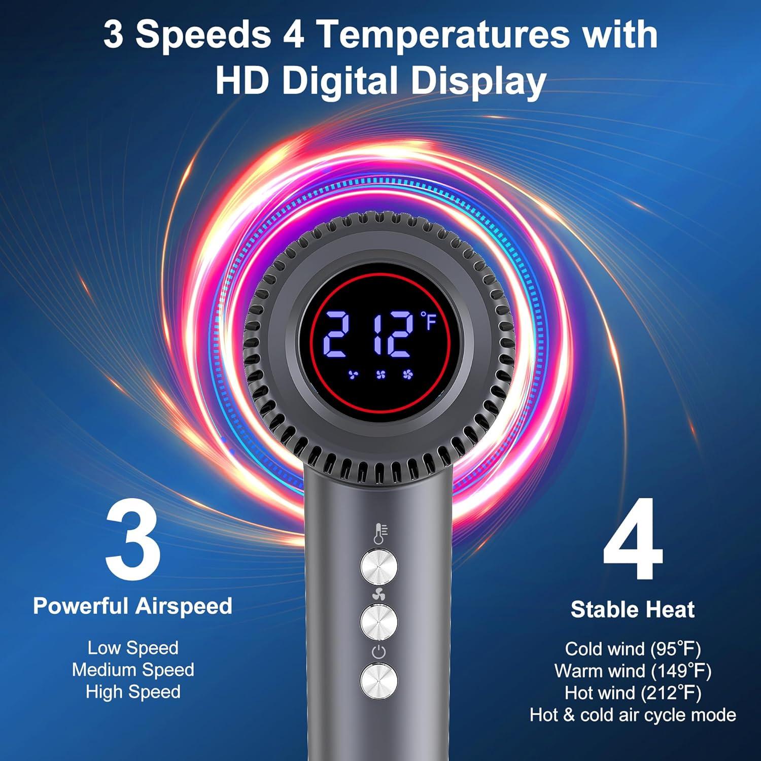 Secador de Pelo Profesional Syvekk C11 1600W Iónico Bajo Ruido