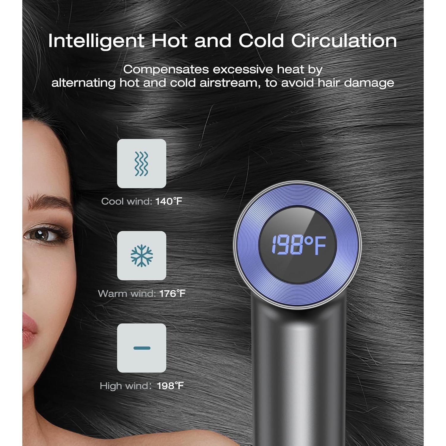 Secador de Pelo SUROME WY-HD 1300W Motor Sin Escobillas Gris