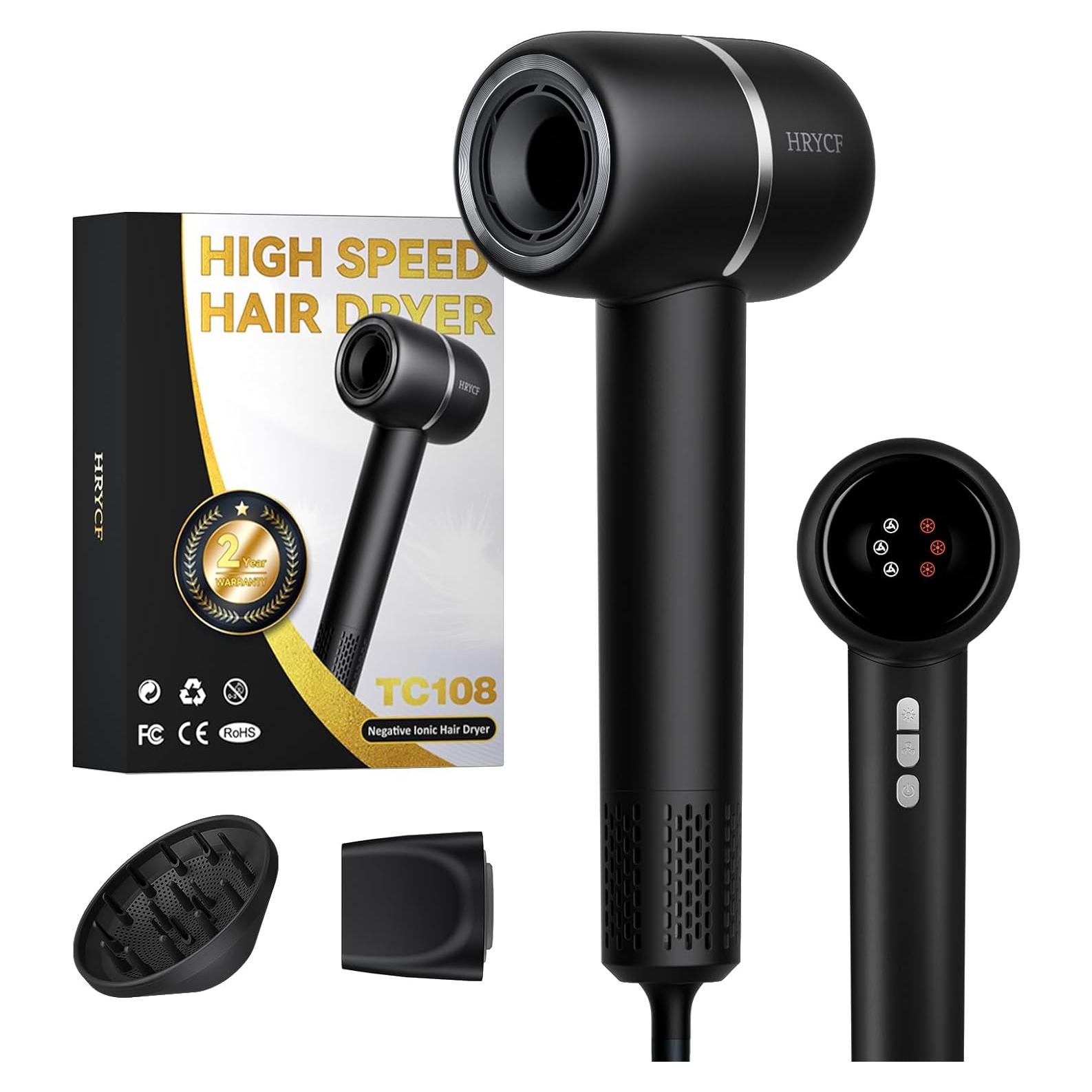 Secador de Pelo HRYCF Iónico Negativo 272g, Secado Rápido