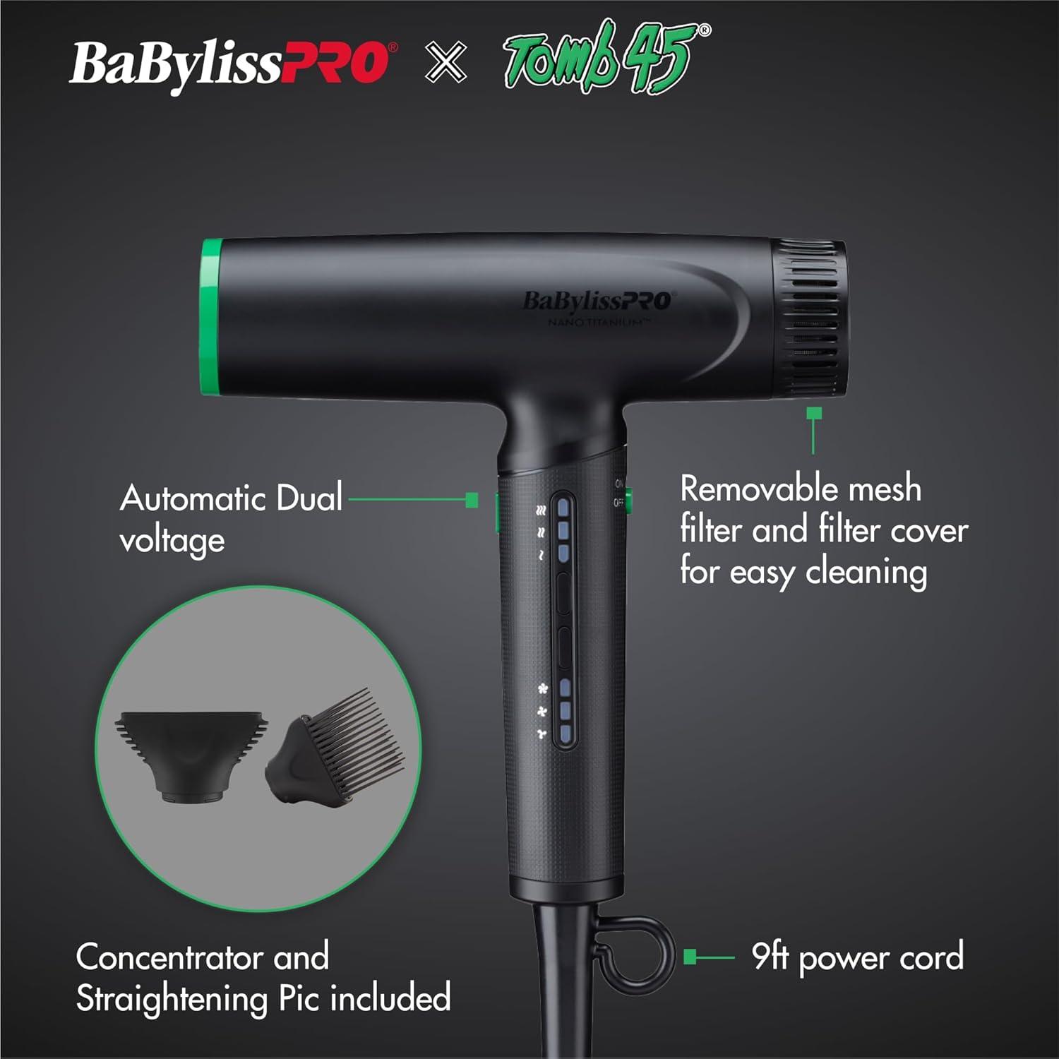 Secador de Pelo Profesional BaBylissPRO Nano Titanium 371g