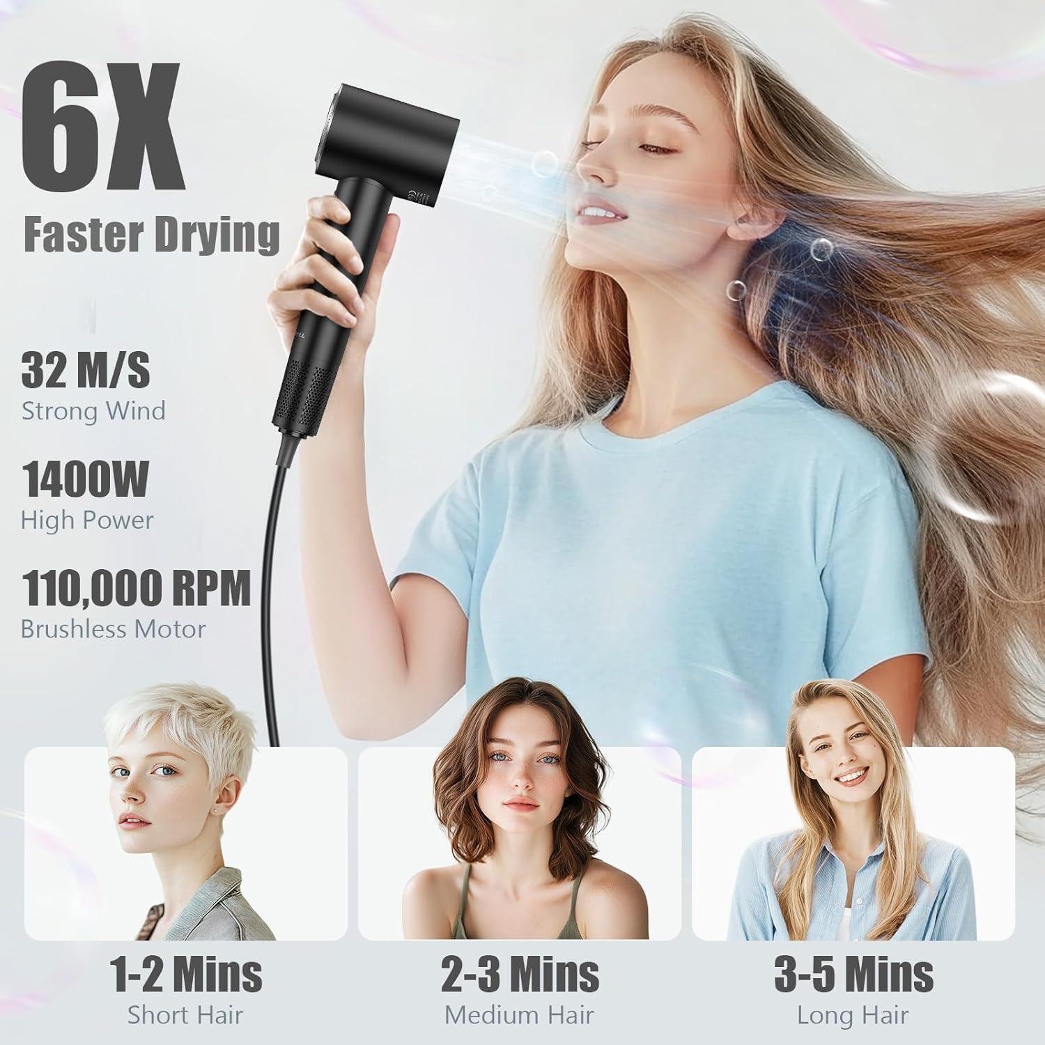 Secador de Pelo Slopehill MY30 - 110,000 RPM Control Inteligente