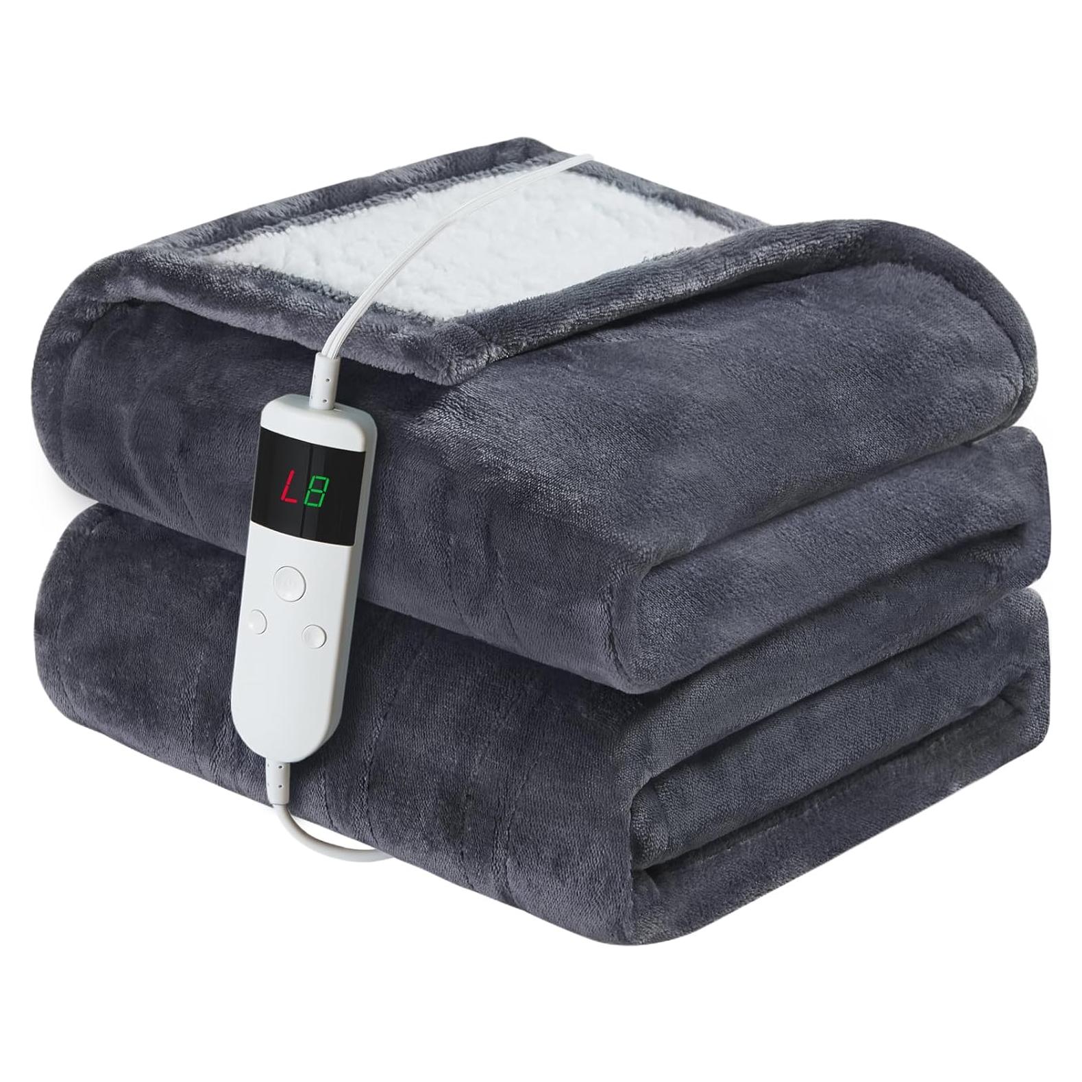 Manta eléctrica calefaccionada DANENOSA 127x152cm gris suave