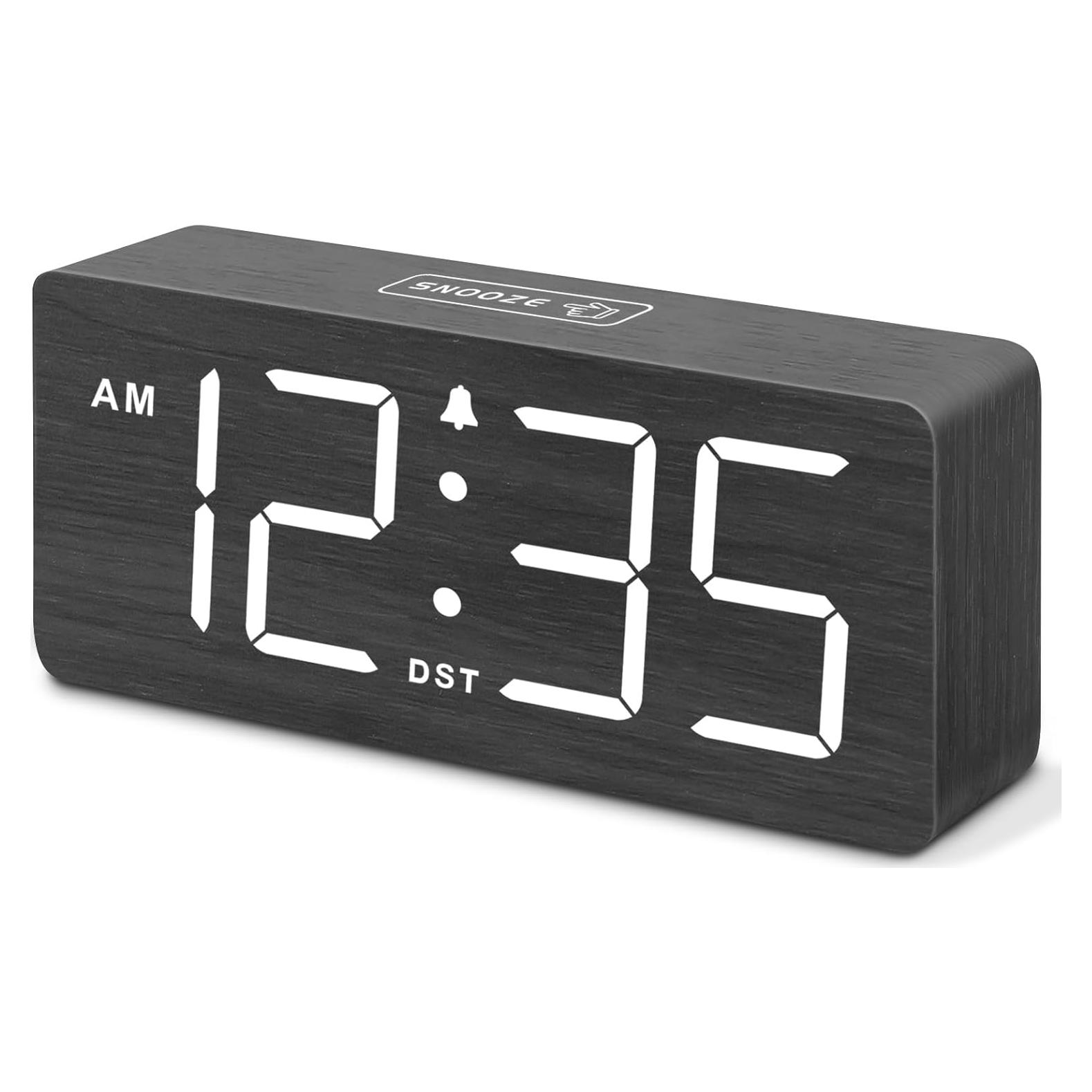 Reloj Despertador Digital de Madera DreamSky con Números Grandes