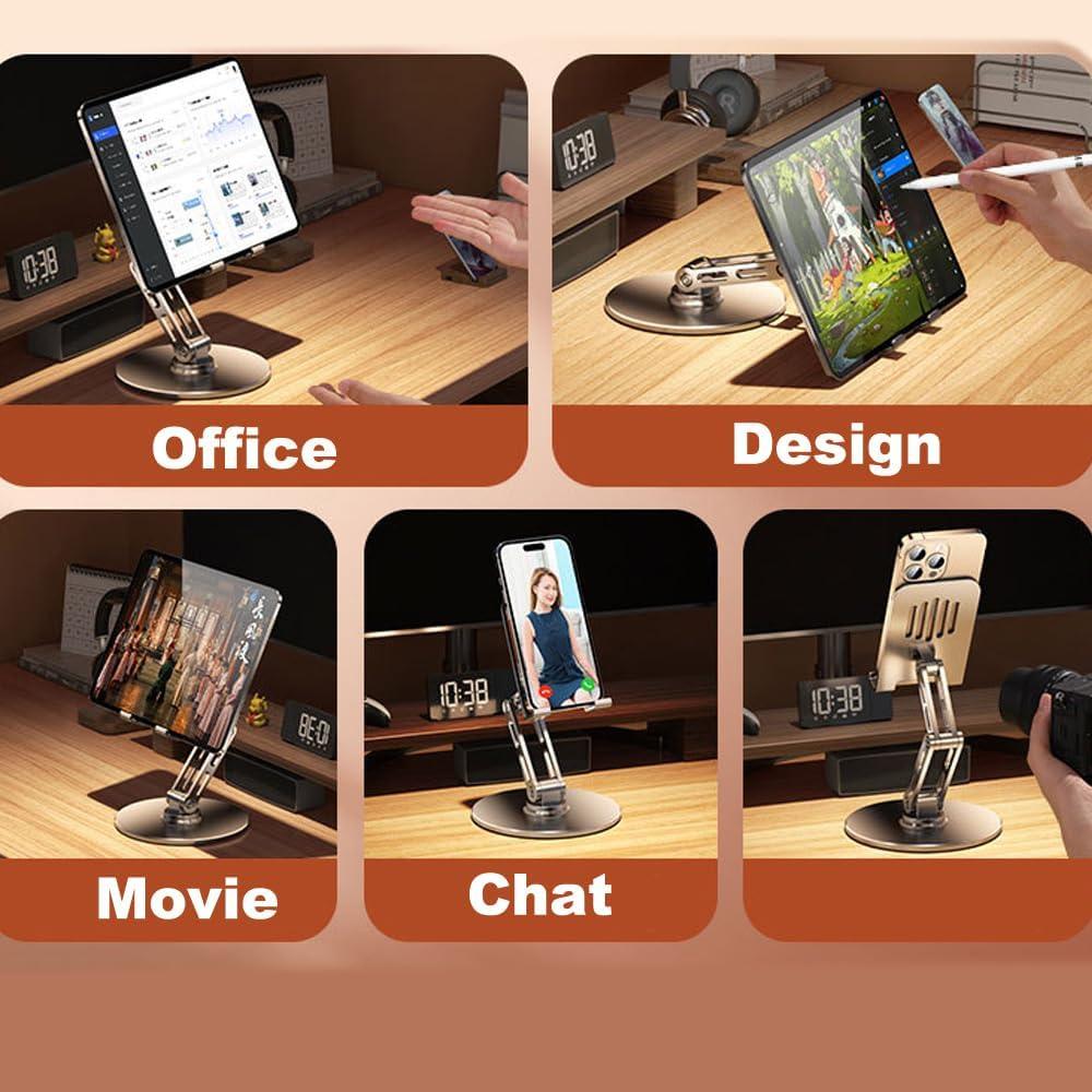 Soporte giratorio 360° para tabletas y teléfonos ITEUU, aluminio