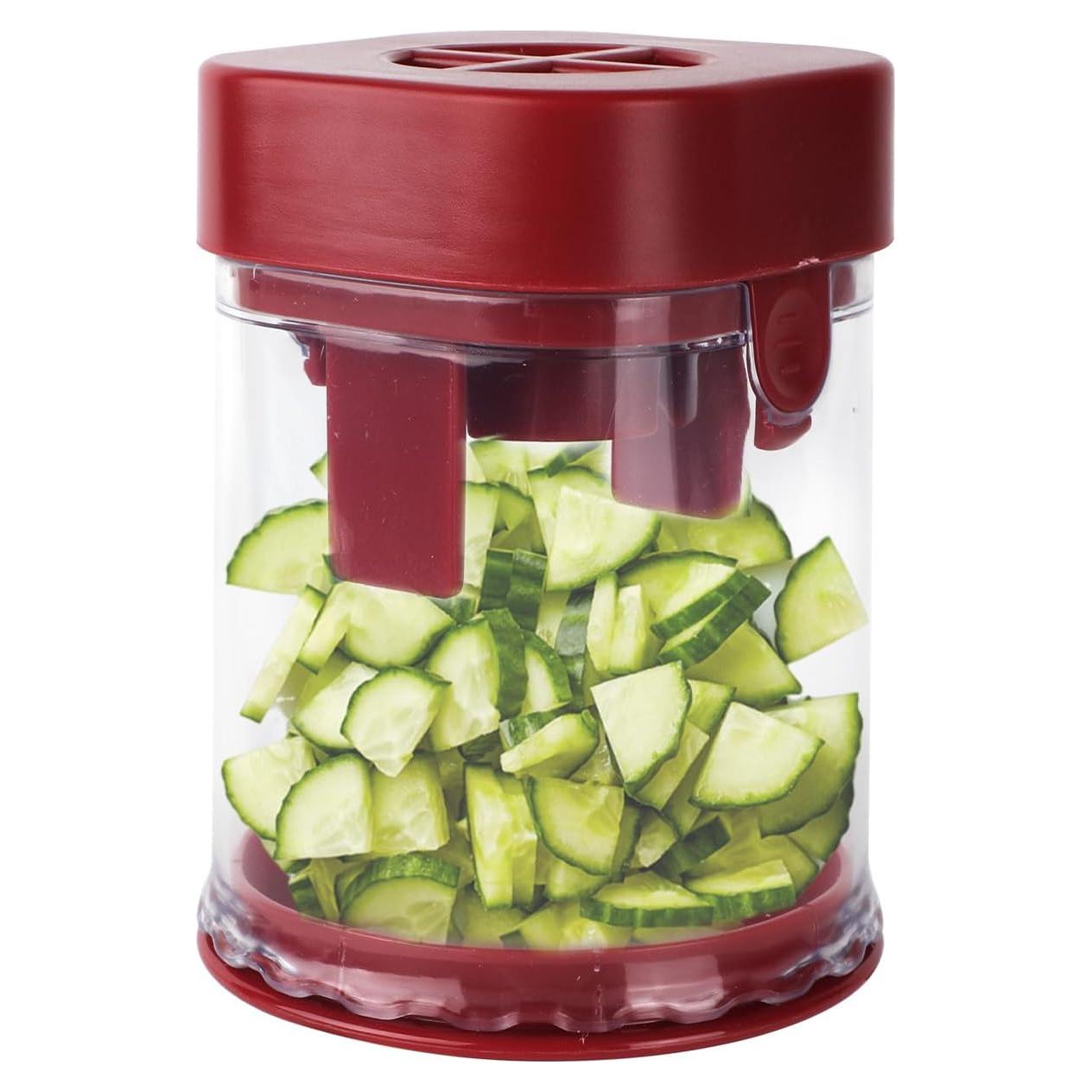 Cortador de Frutas BOXOB Rojo, Cuchilla Acero Inoxidable, 8.8cm