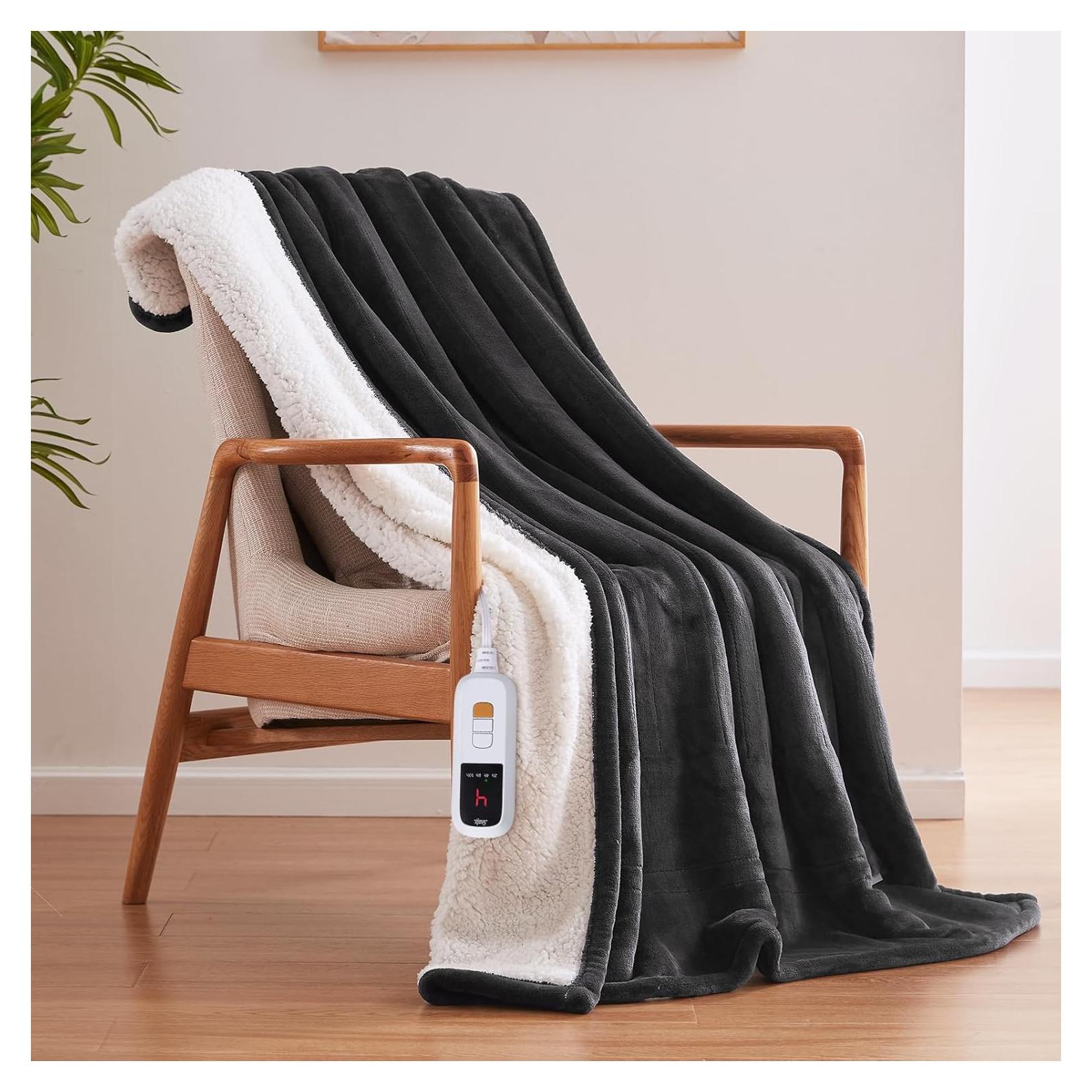 Manta Eléctrica Sealy 130x150 cm Reversible Sherpa Calentada