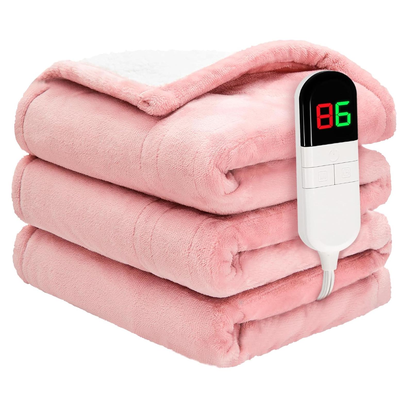 Manta Eléctrica BENFOX 50x60 cm con 6 Niveles de Calor Rosa