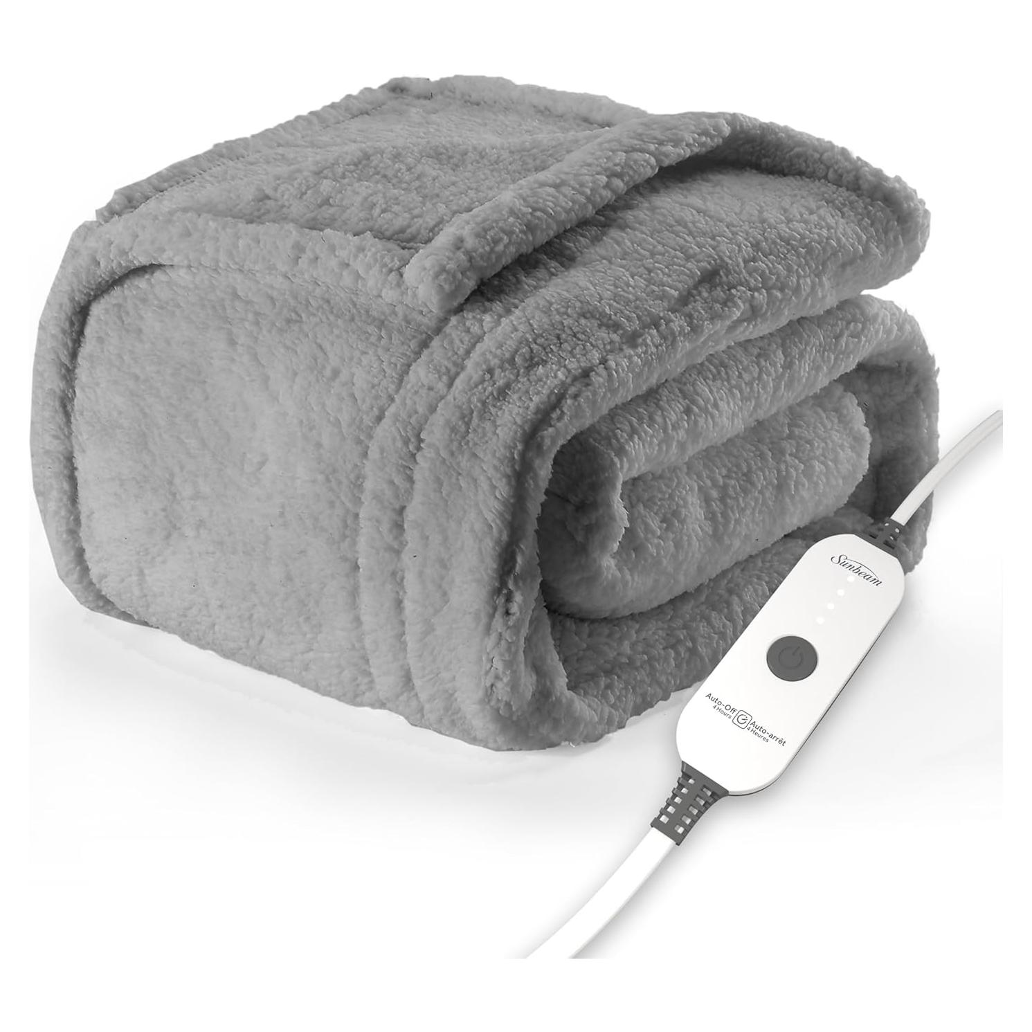 Manta eléctrica Sunbeam Royal Sherpa 127x152 cm gris