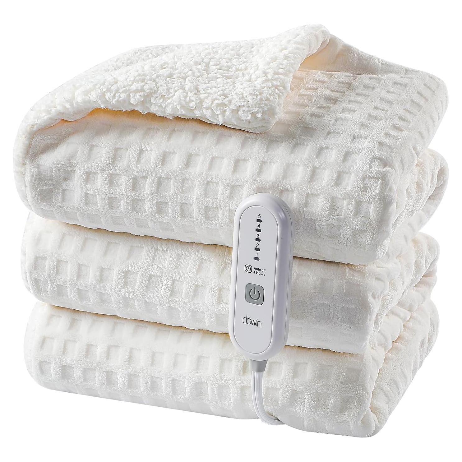 Manta Eléctrica Dowin 50x60 cm Beige Waffle con Apagado Automático