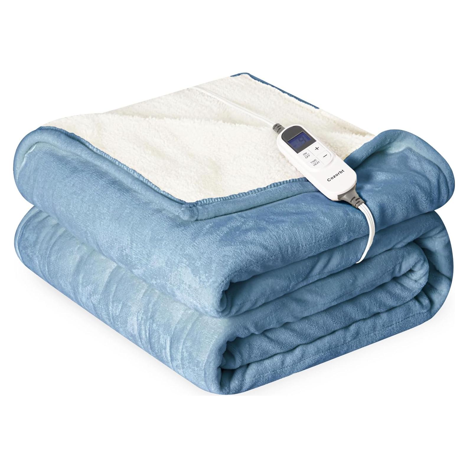 Manta Eléctrica Cozorbt 127x152 cm Reversible Suave con 10 Niveles de Calor