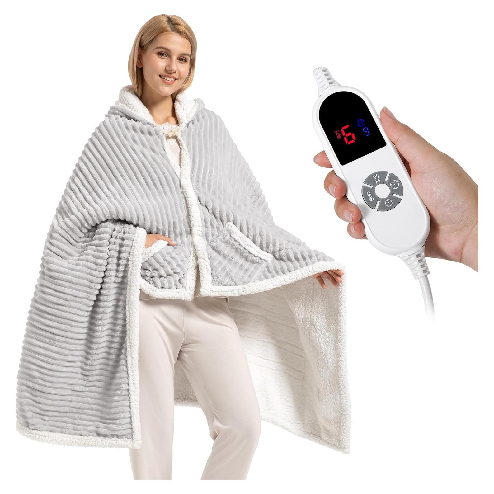 Manta Térmica Eléctrica FIGERM 101.6x177.8 cm Gris con Capucha