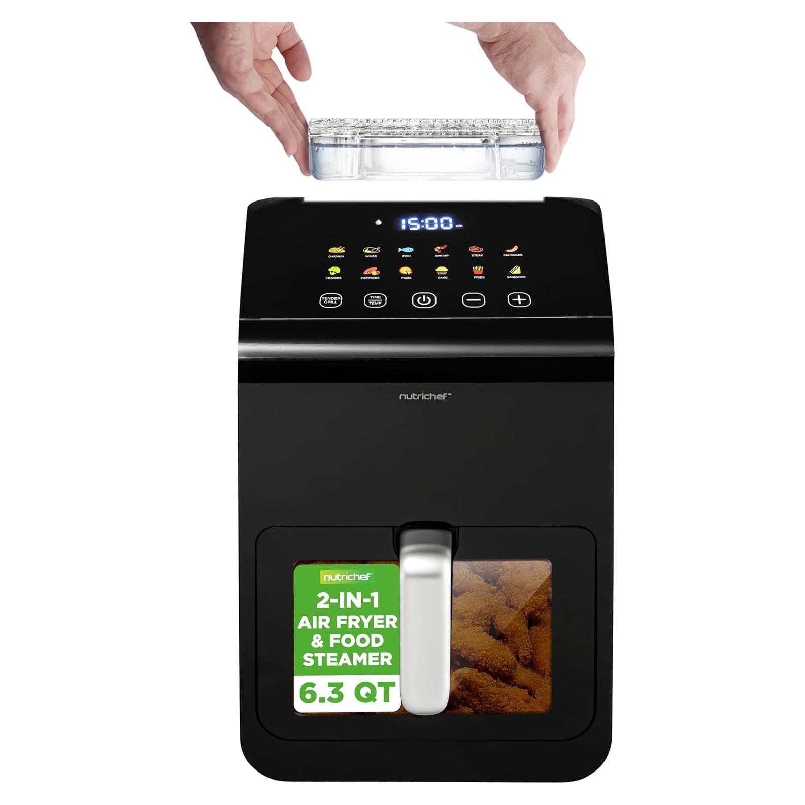 Freidora Eléctrica de Aire NutriChef 6 Litros 1400W Digital