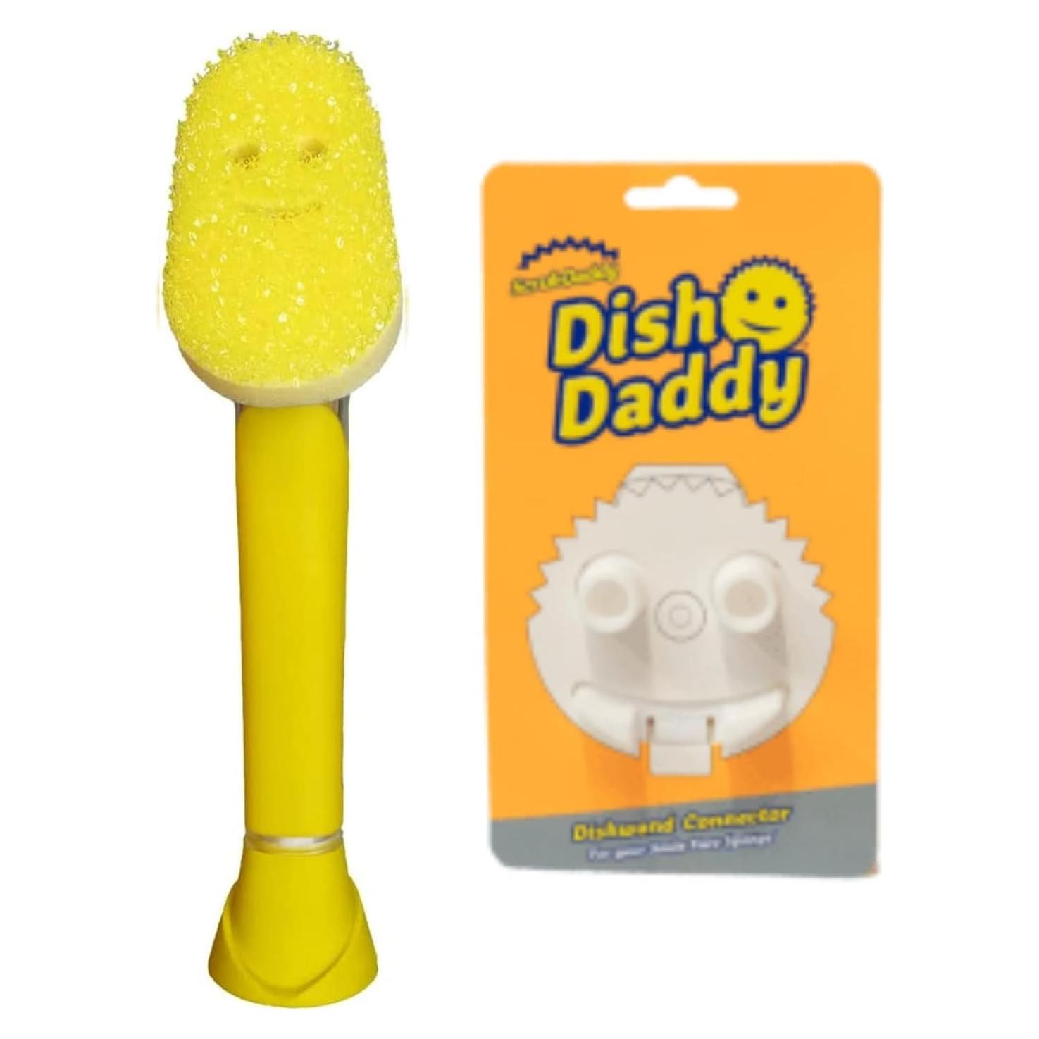 Cepillo de Platos Scrub Daddy Dish Daddy Amarillo con Dispensador