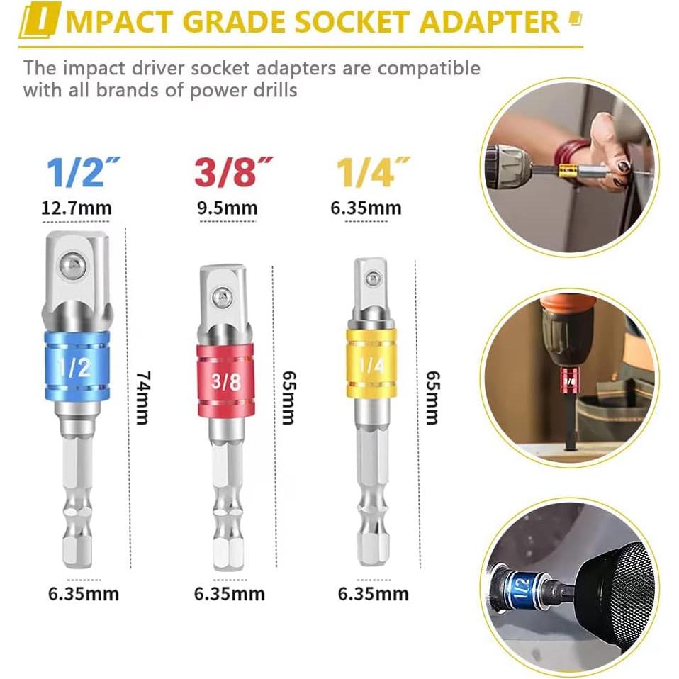 Juego de Herramientas de Extensión FOUUA con Adaptadores y Llave Universal