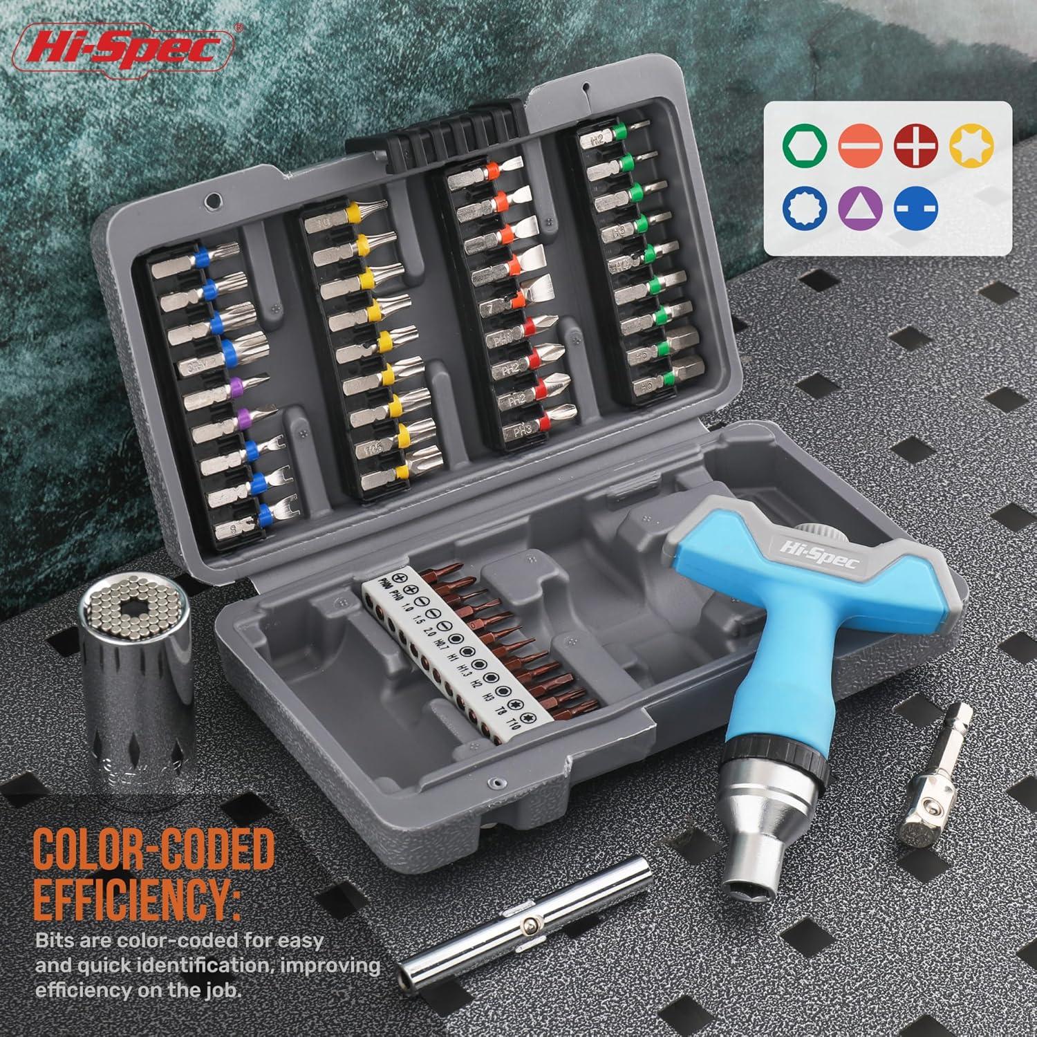 Juego de 52 Piezas de Puntas de Destornillador Hi-Spec