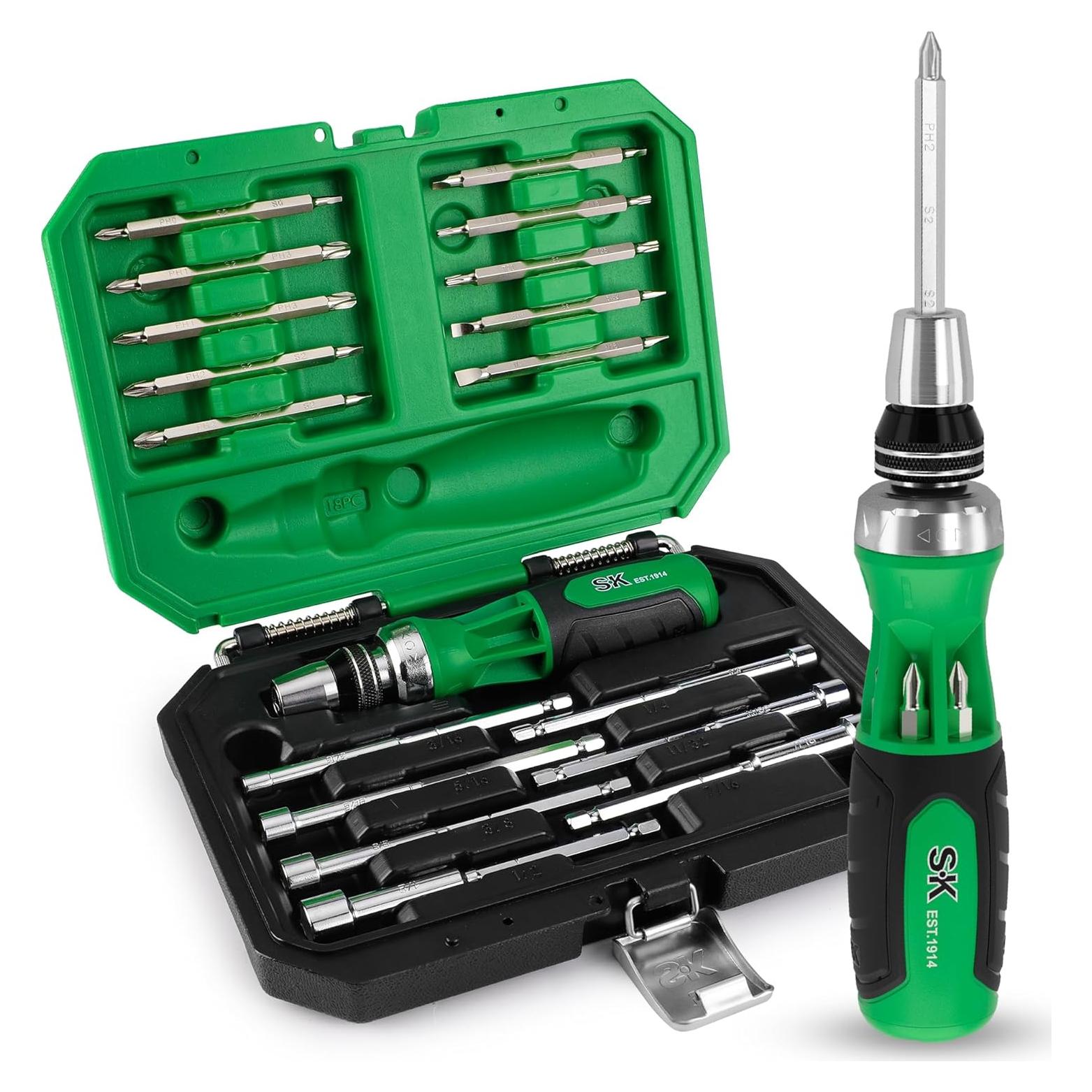 Destornillador de Trinquete 22-en-1 SK con Puntas Intercambiables