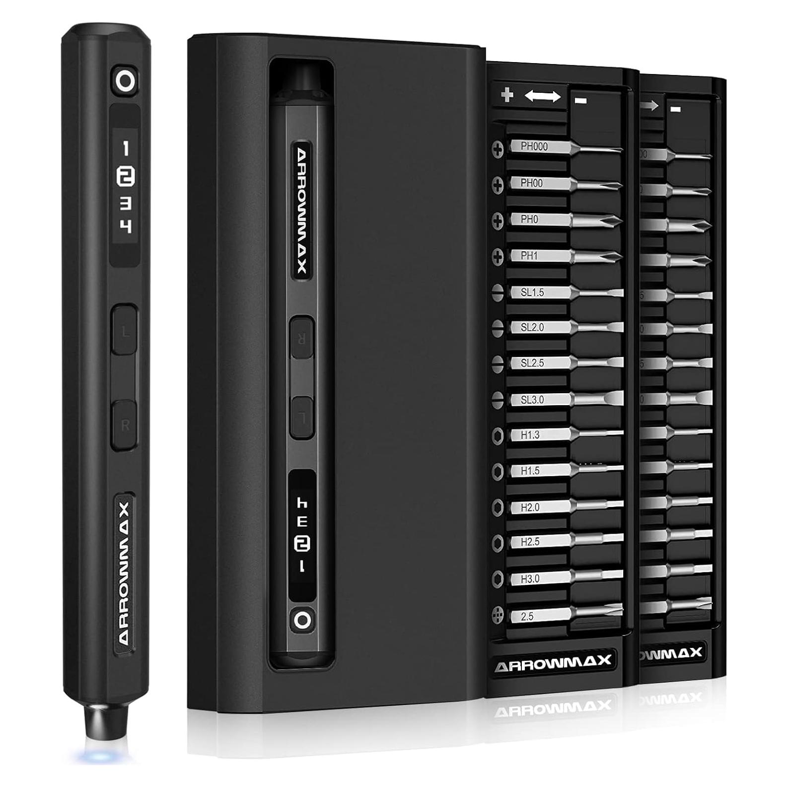 Destornillador Eléctrico AM ARROWMAX SES-BLACK 34 Puntas 500mAh