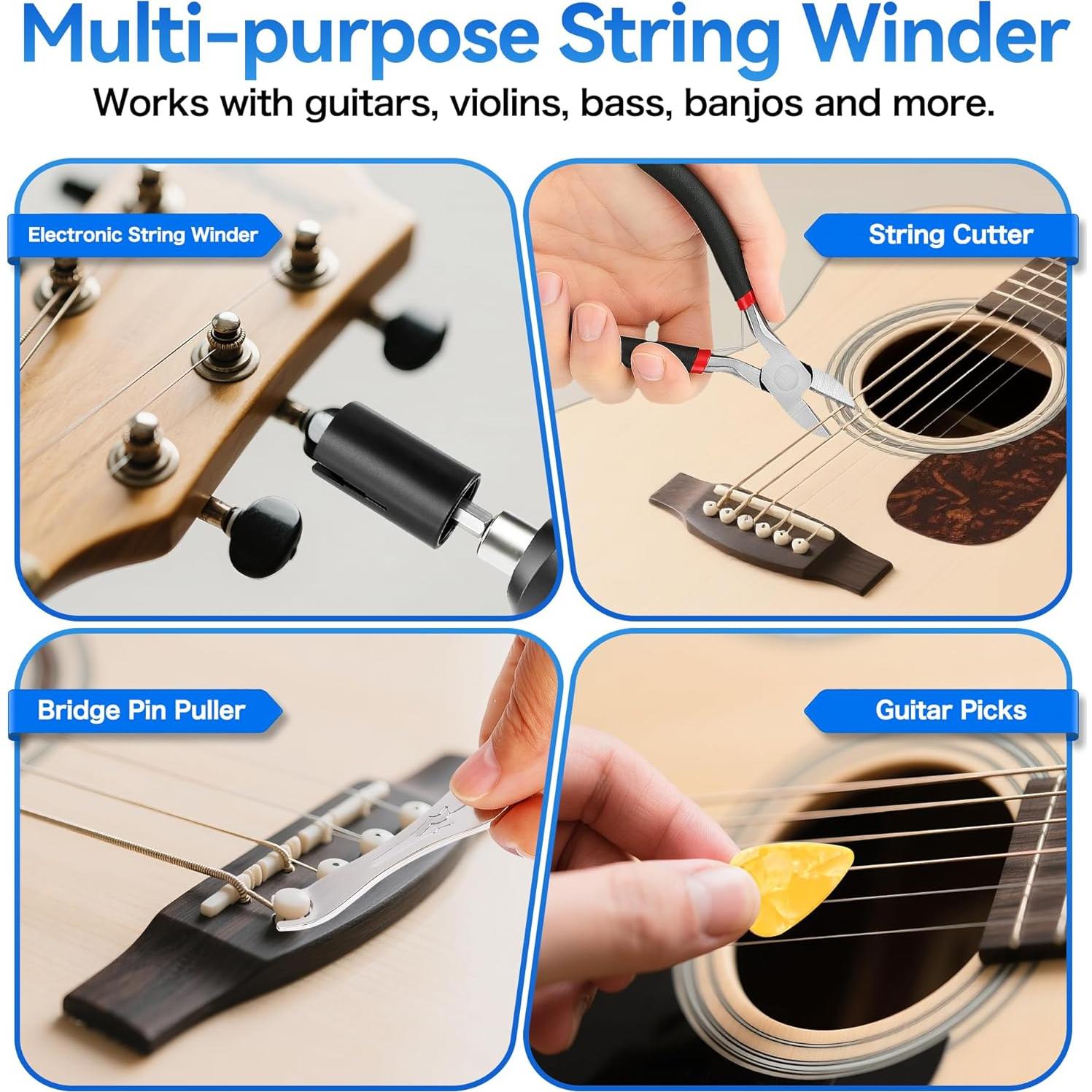 Enrollador de Cuerdas Eléctrico Recargable LL-5 con Luz LED