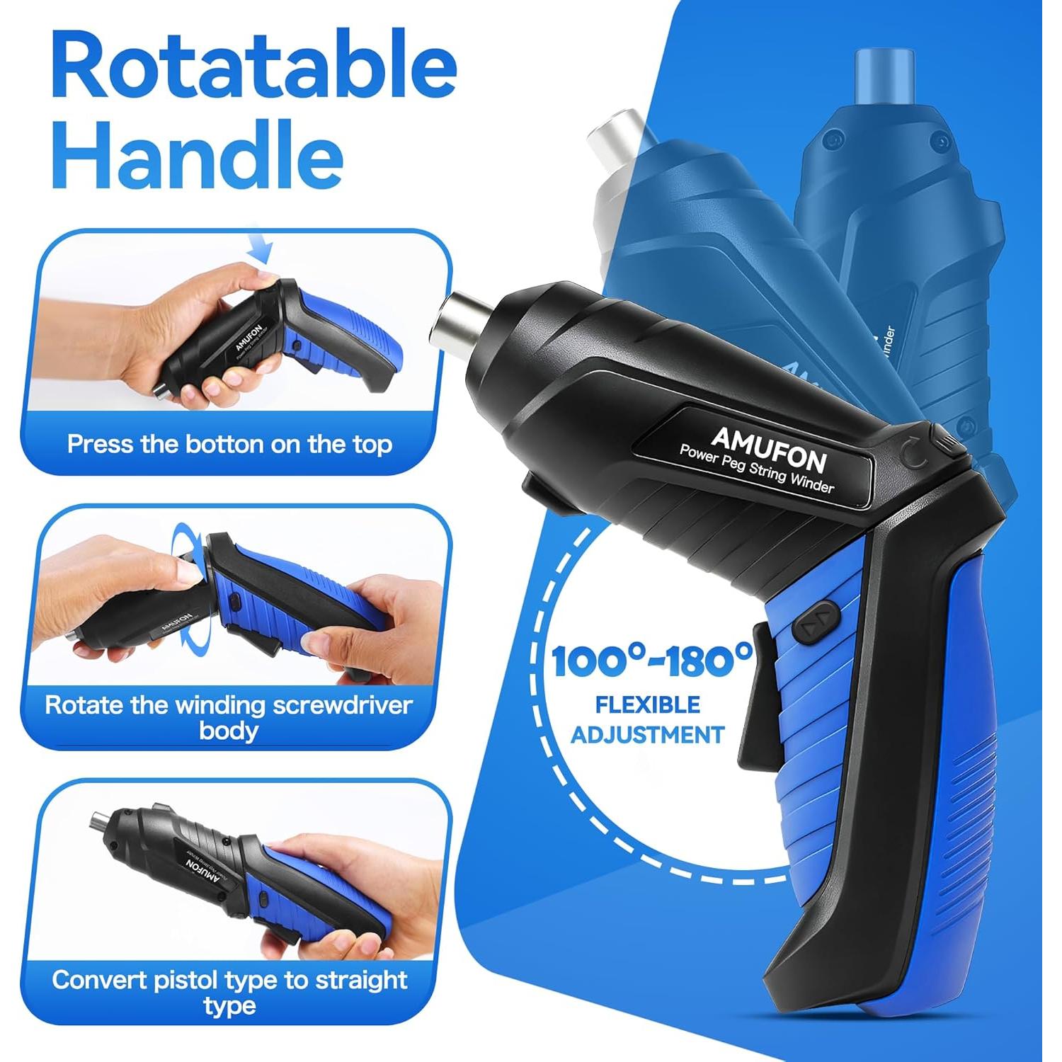 Enrollador de Cuerdas Eléctrico Recargable LL-5 con Luz LED