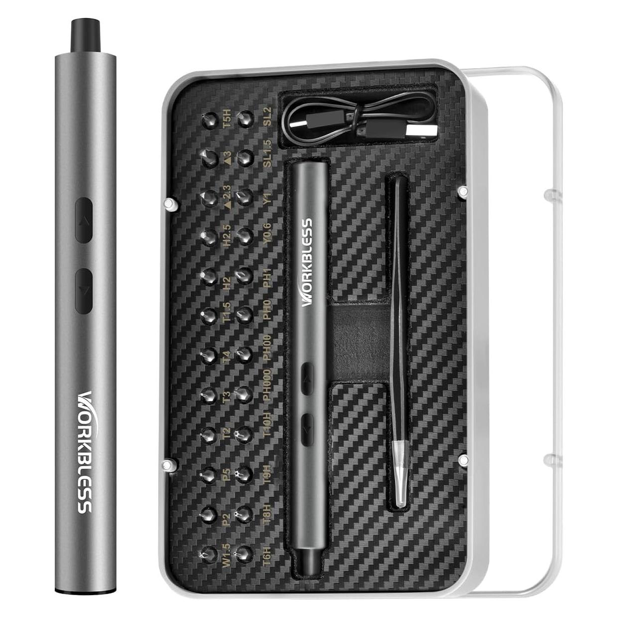 Destornillador Eléctrico WorkBless 3.7V 24 en 1 Recargable USB-C