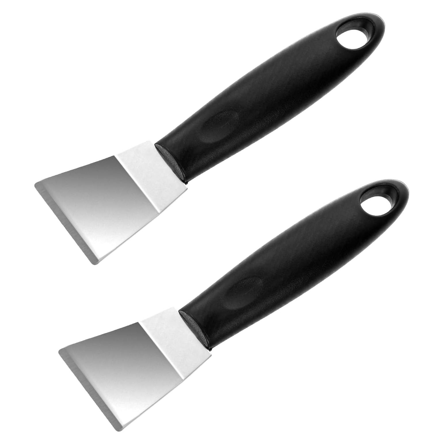 2 Raspadores de Acero Inoxidable para Limpieza de Cocina 16x3.8cm