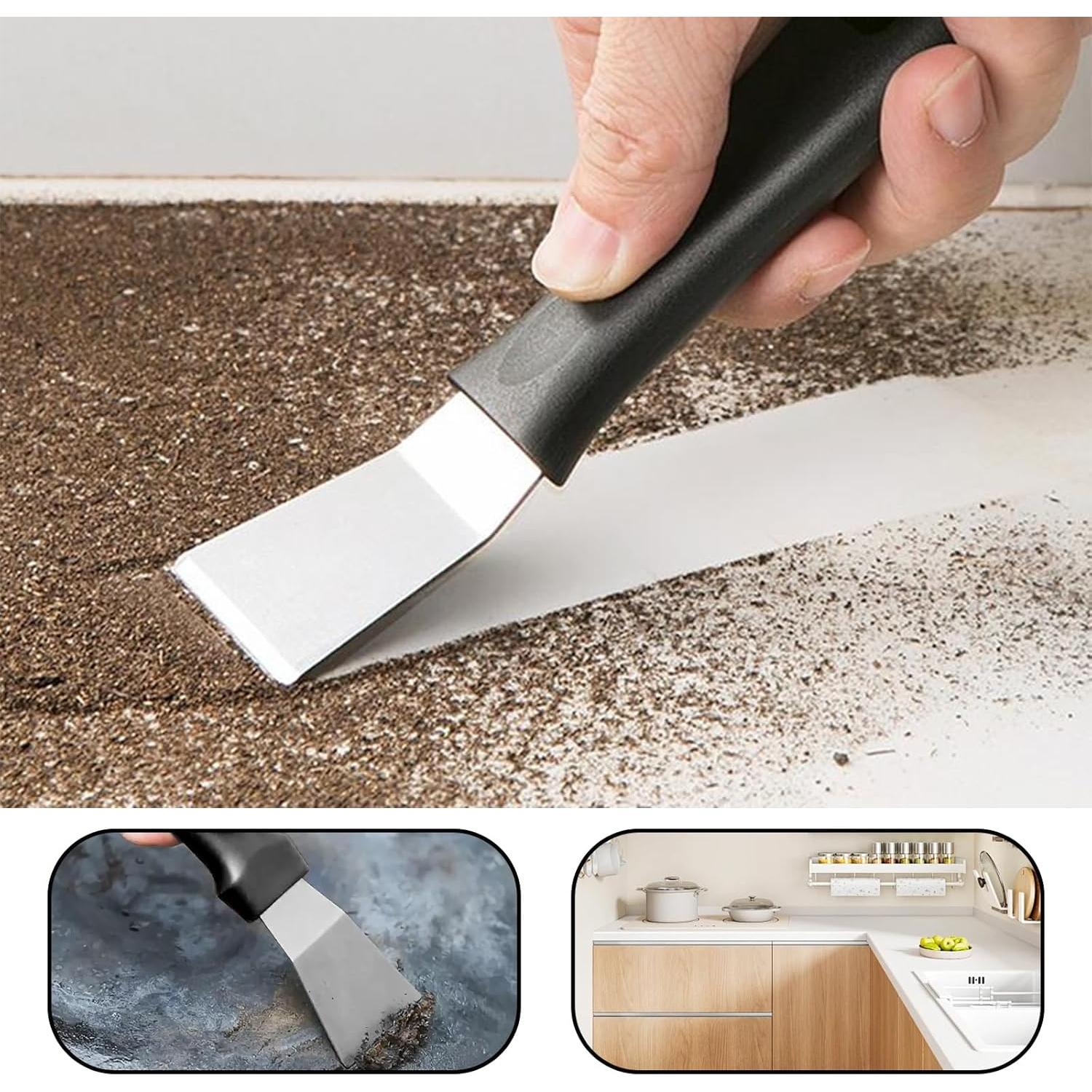 2 Raspadores de Acero Inoxidable para Limpieza de Cocina 16x3.8cm