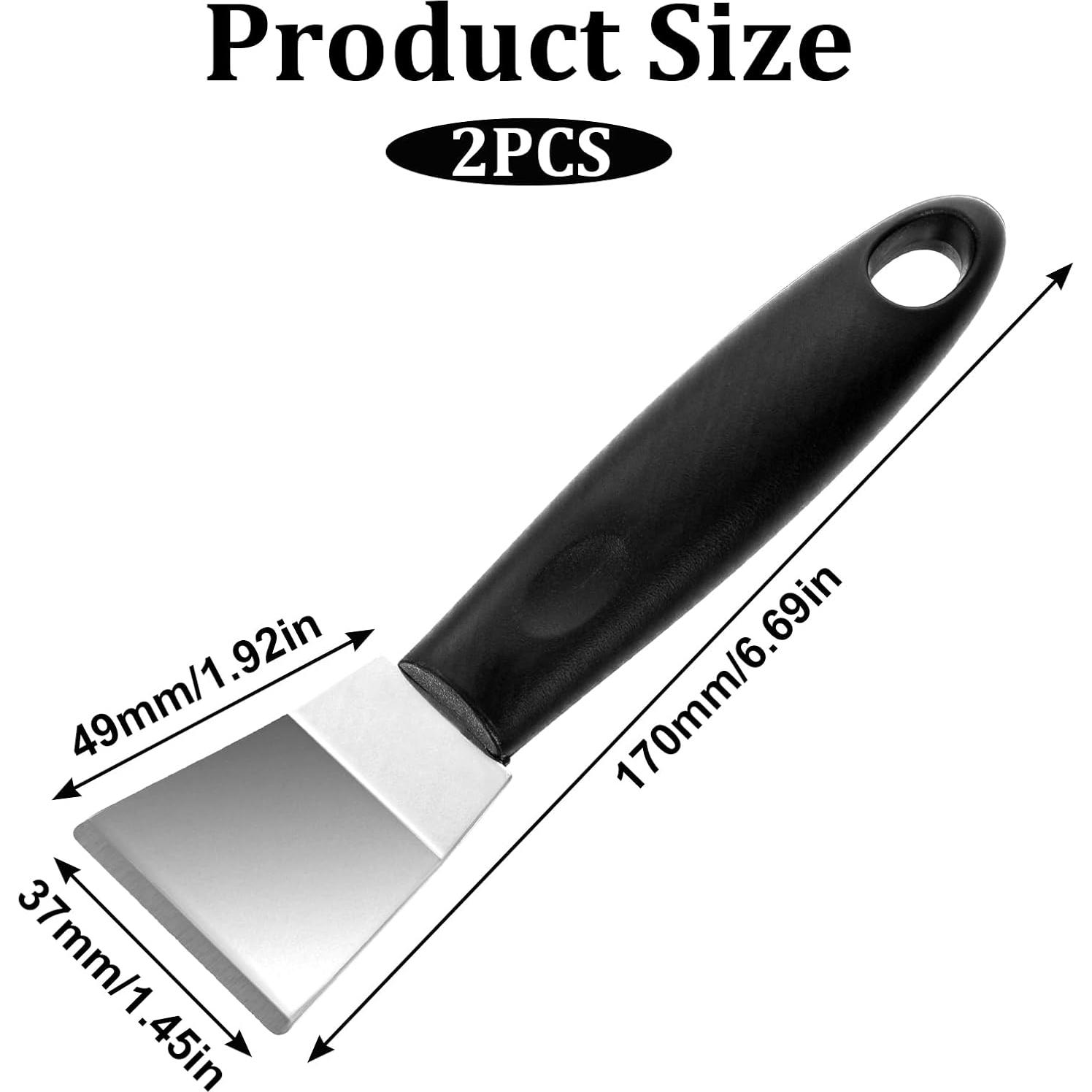 2 Raspadores de Acero Inoxidable para Limpieza de Cocina 16x3.8cm