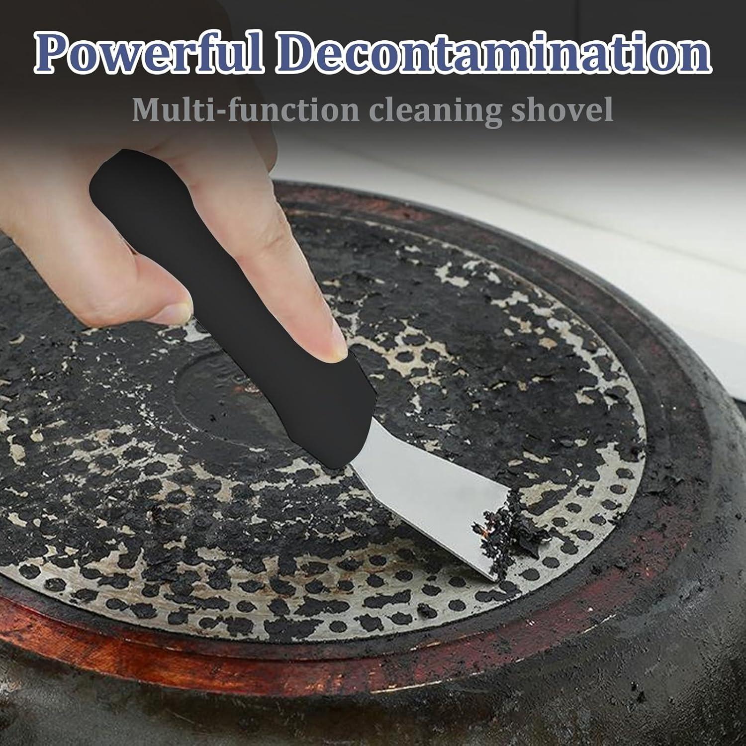 2 Raspadores de Acero Inoxidable para Limpieza de Cocina 16x3.8cm