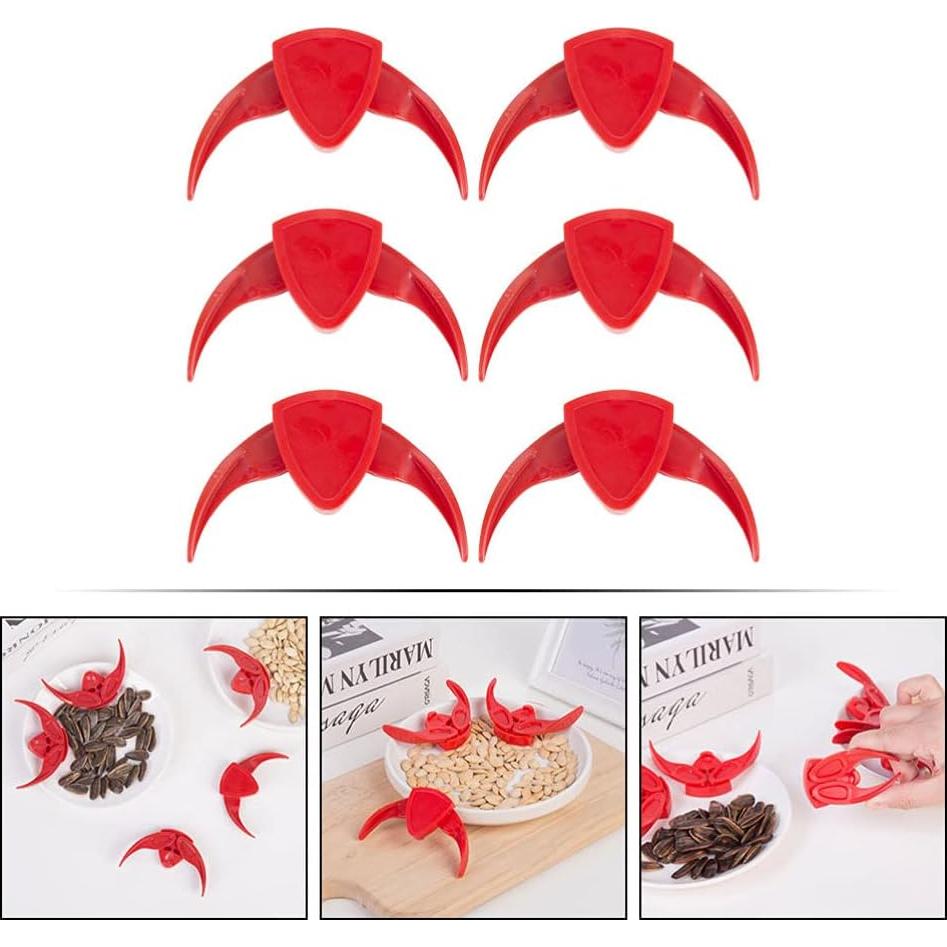 Pinzas de Cocina 6pcs para Nueces y Melón - Rojo