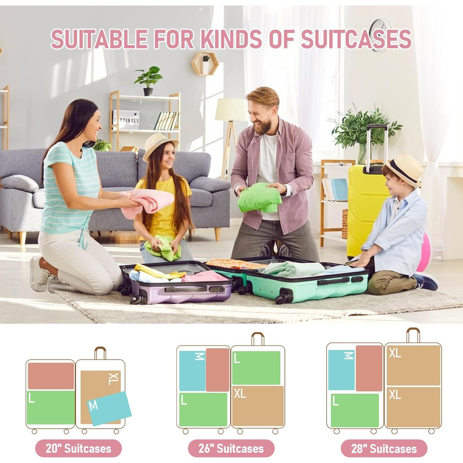 Juego de Cubos de Empaque Lemoobolsa 4 Piezas Compresión