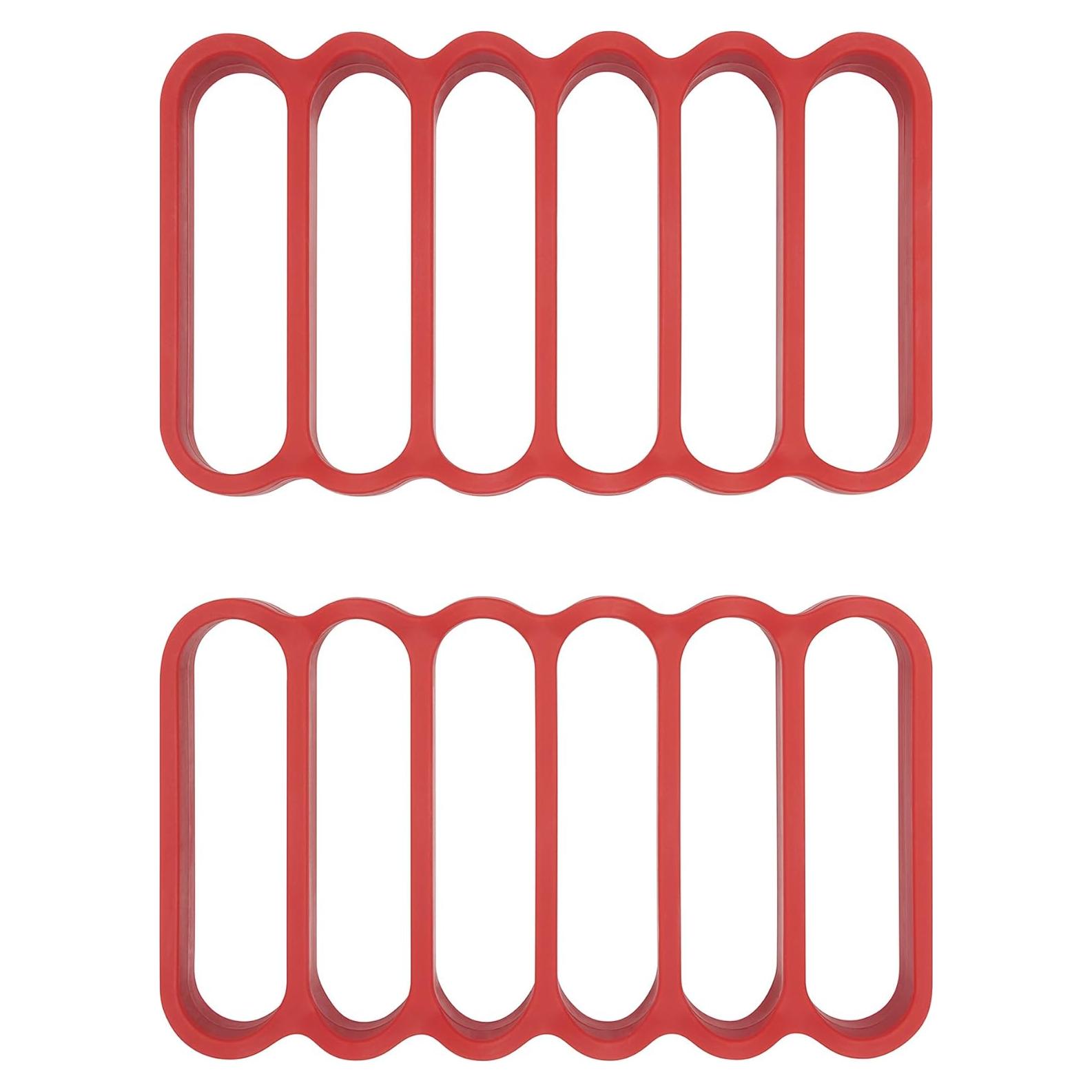 Soportes de Silicona para Asar OXO Good Grips, Paquete de 2, Rojo
