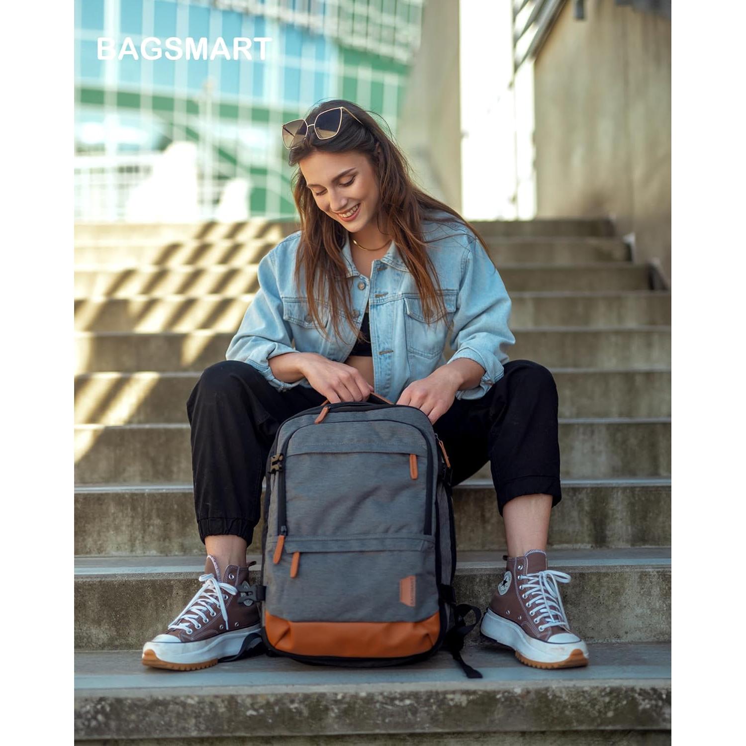 Mochila de Viaje BAGSMART Expandible 45L para Laptop 17" Gris