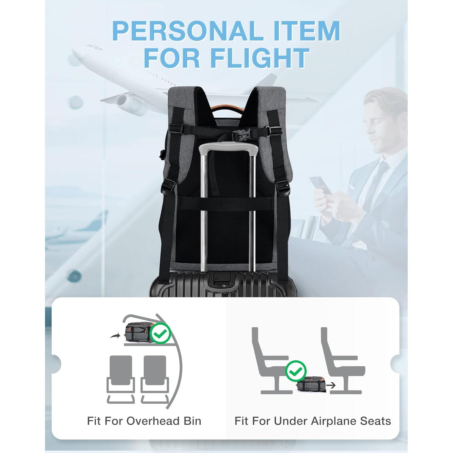 Mochila de Viaje BAGSMART Expandible 45L para Laptop 17" Gris