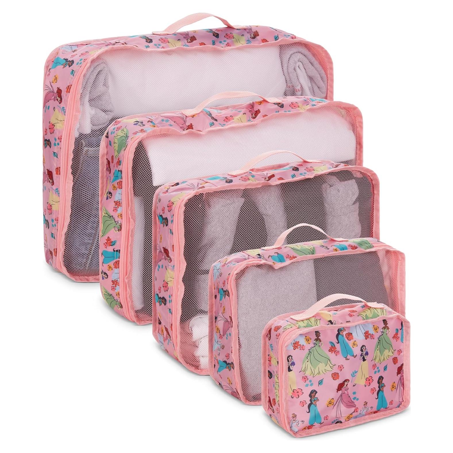 Set de Cubos de Empaque Disney 5 Piezas Rosa - Mickey, Minnie, Pooh