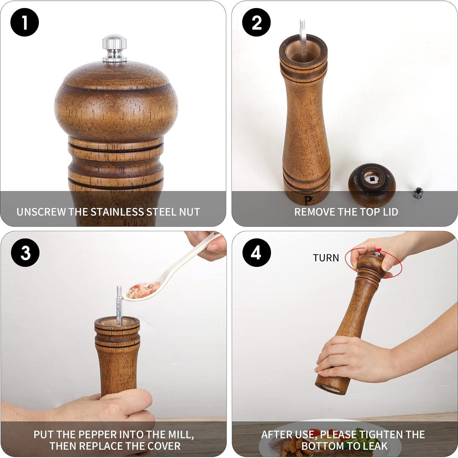 Conjunto de 2 Molinillos de Sal y Pimienta XWXO 25 cm Madera