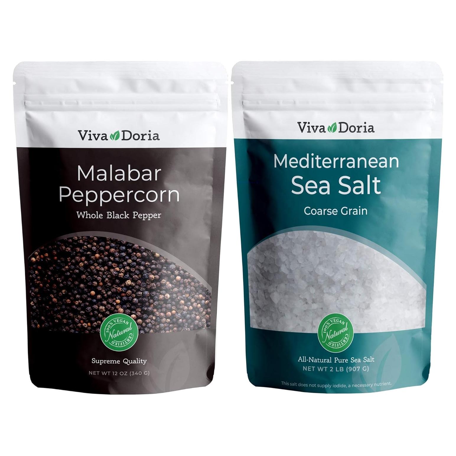 Set de Sal Marina y Pimienta Negra Viva Doria 1240 g