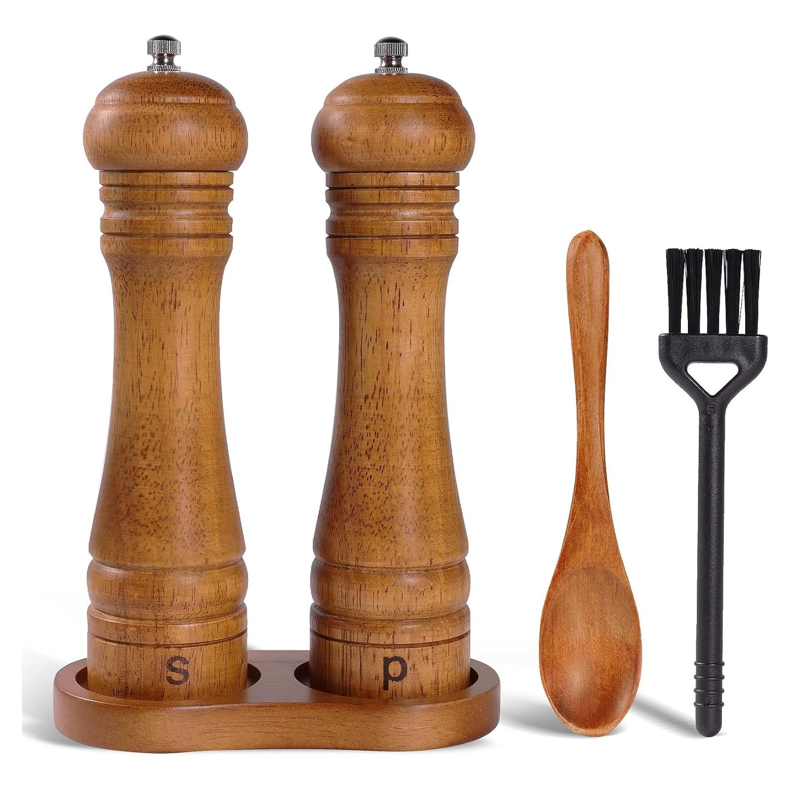 Juego de Molinillos de Sal y Pimienta DEBETOOL de Madera 20.32 cm