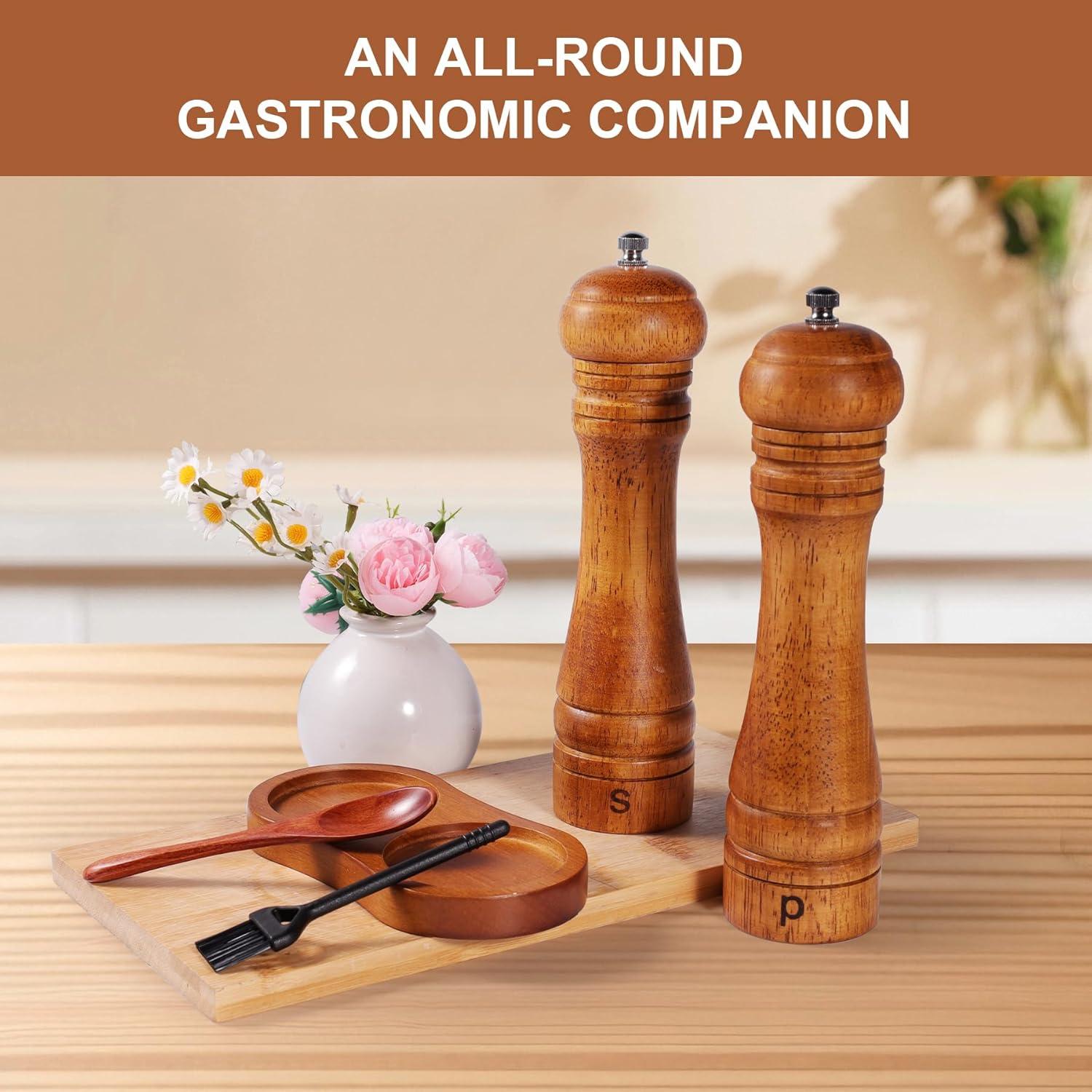 Juego de Molinillos de Sal y Pimienta DEBETOOL de Madera 20.32 cm