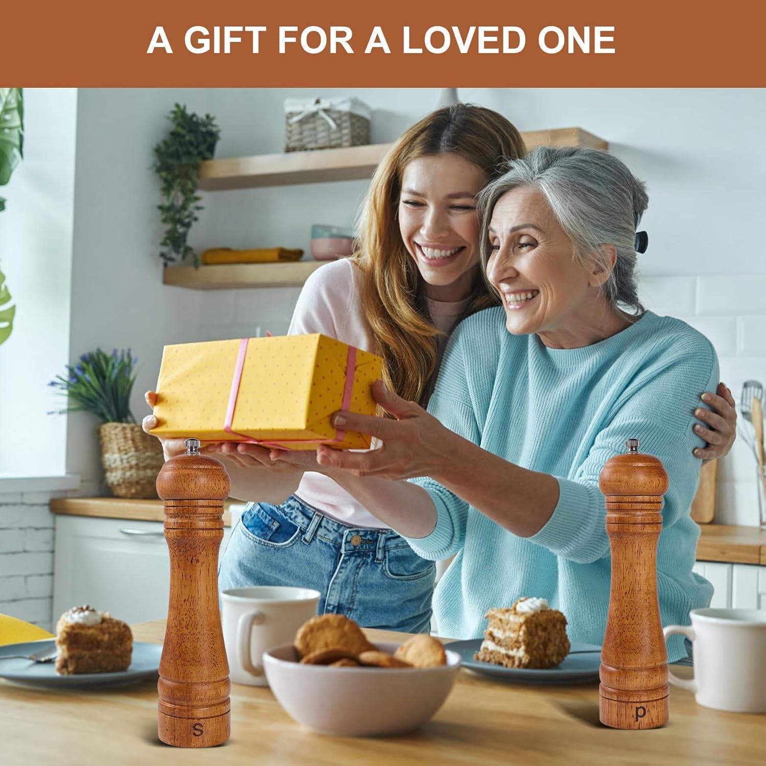 Juego de Molinillos de Sal y Pimienta DEBETOOL de Madera 20.32 cm