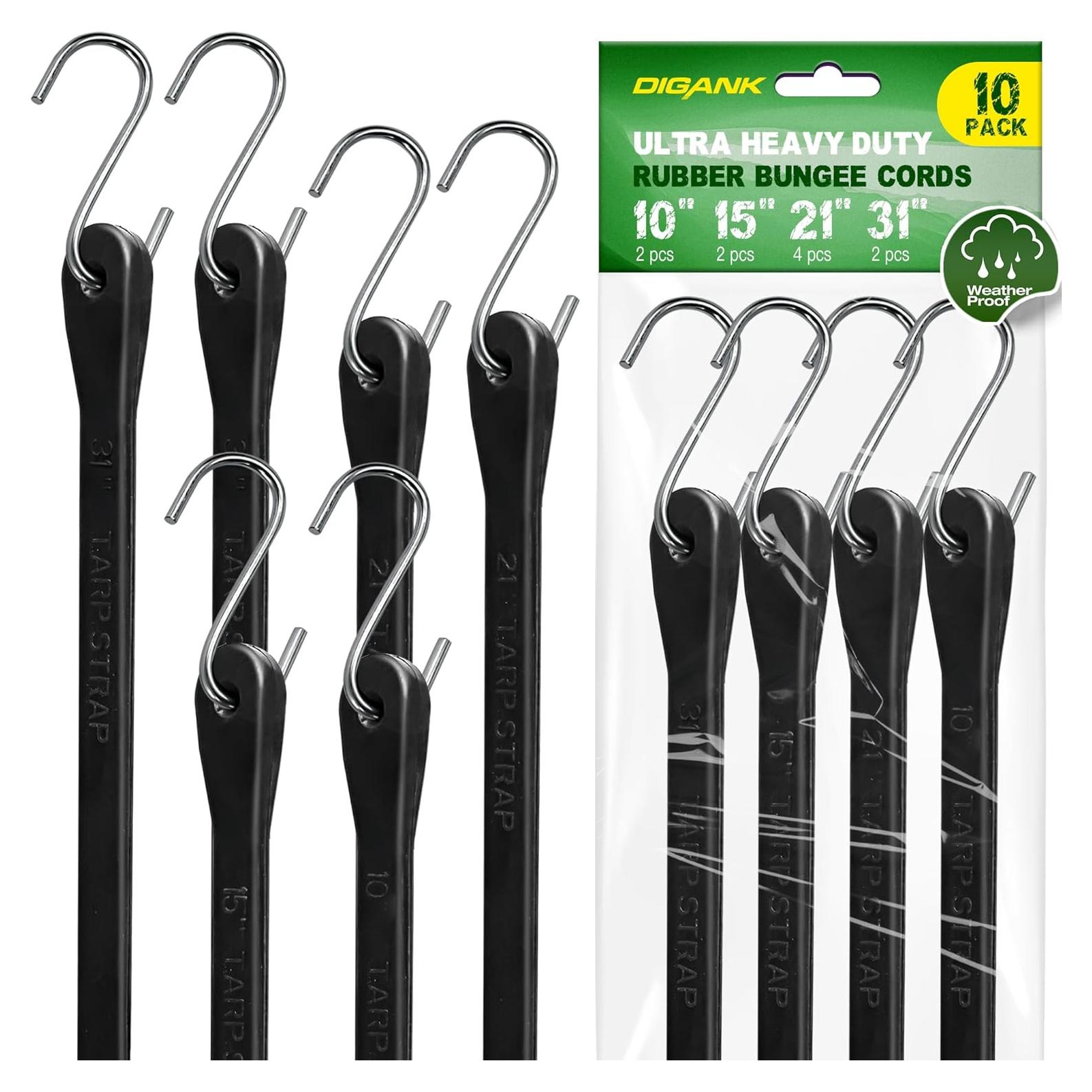Cuerdas Bungee de Alta Resistencia Digank - 10 Piezas