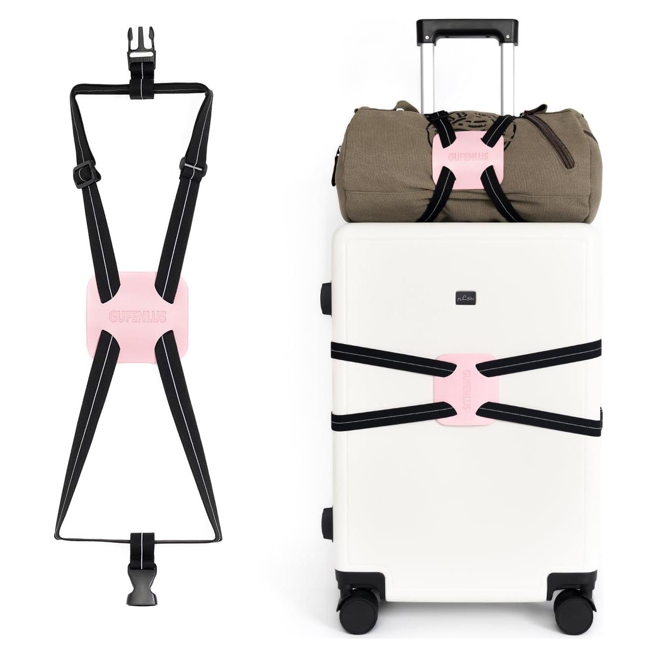 Correa Bungee para Equipaje Gufenlus Ajustable Negro/Rosa